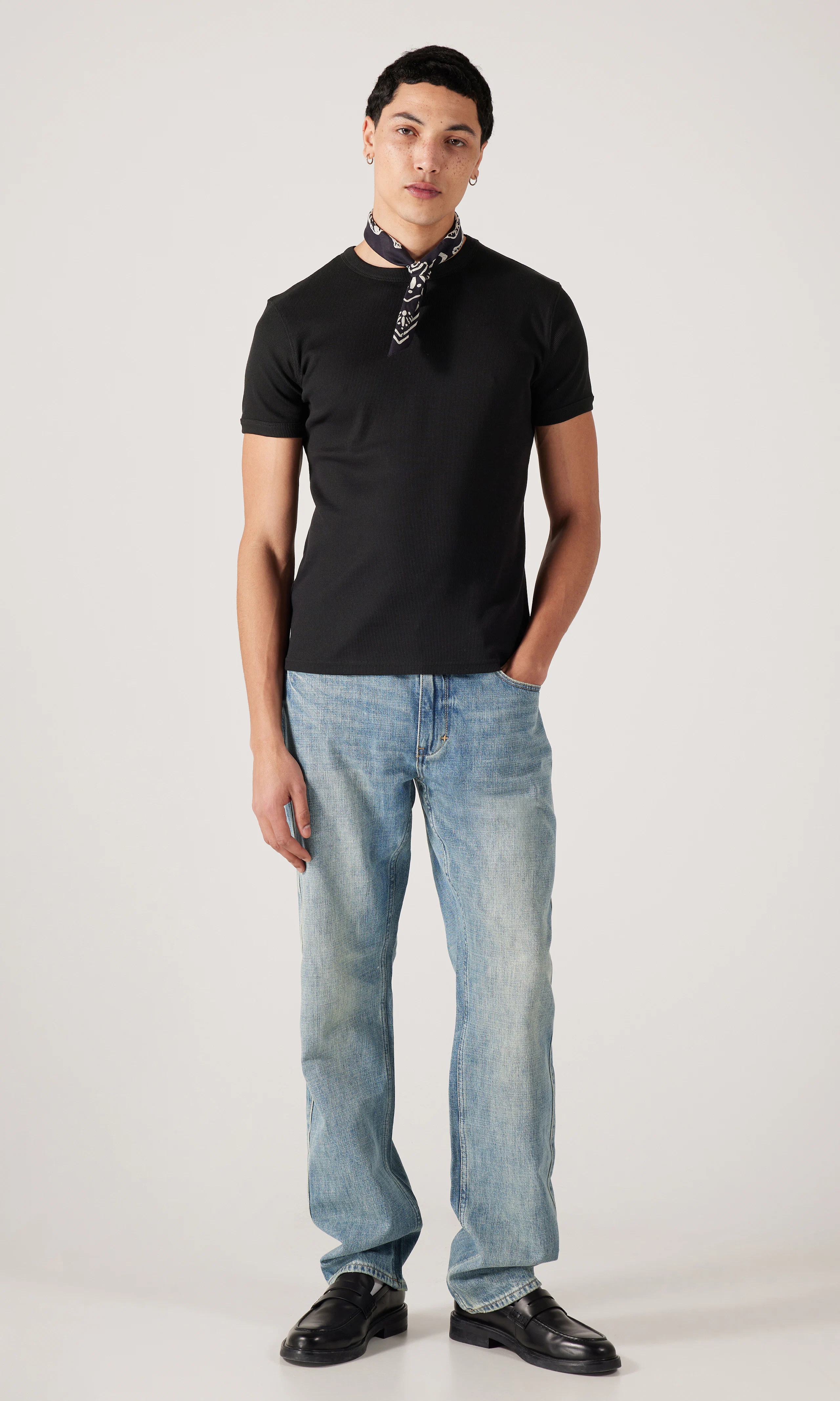 Rebel Straight Jeans. Front 1. Model.