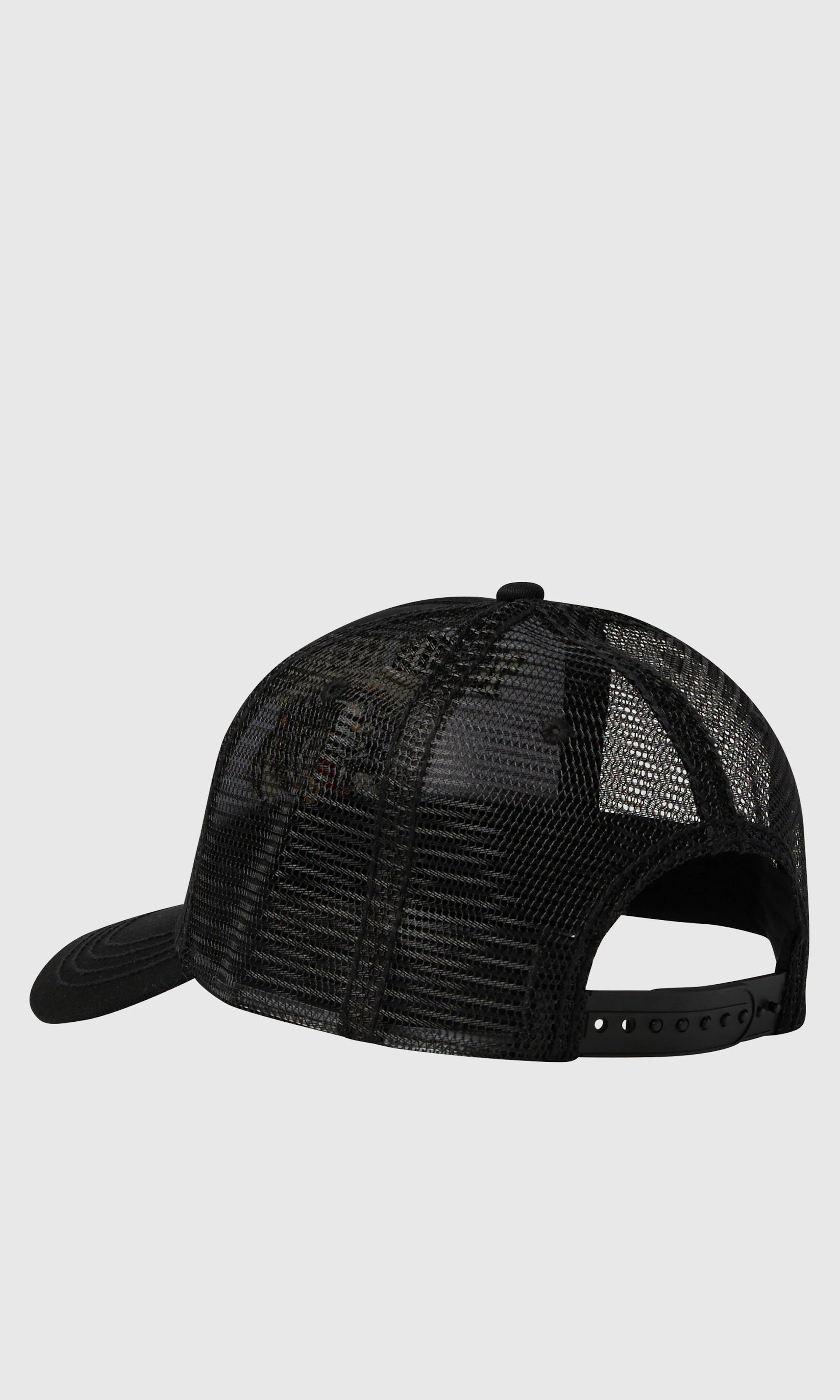 Tiger Trucker Musta Lippis. Back. Flat.