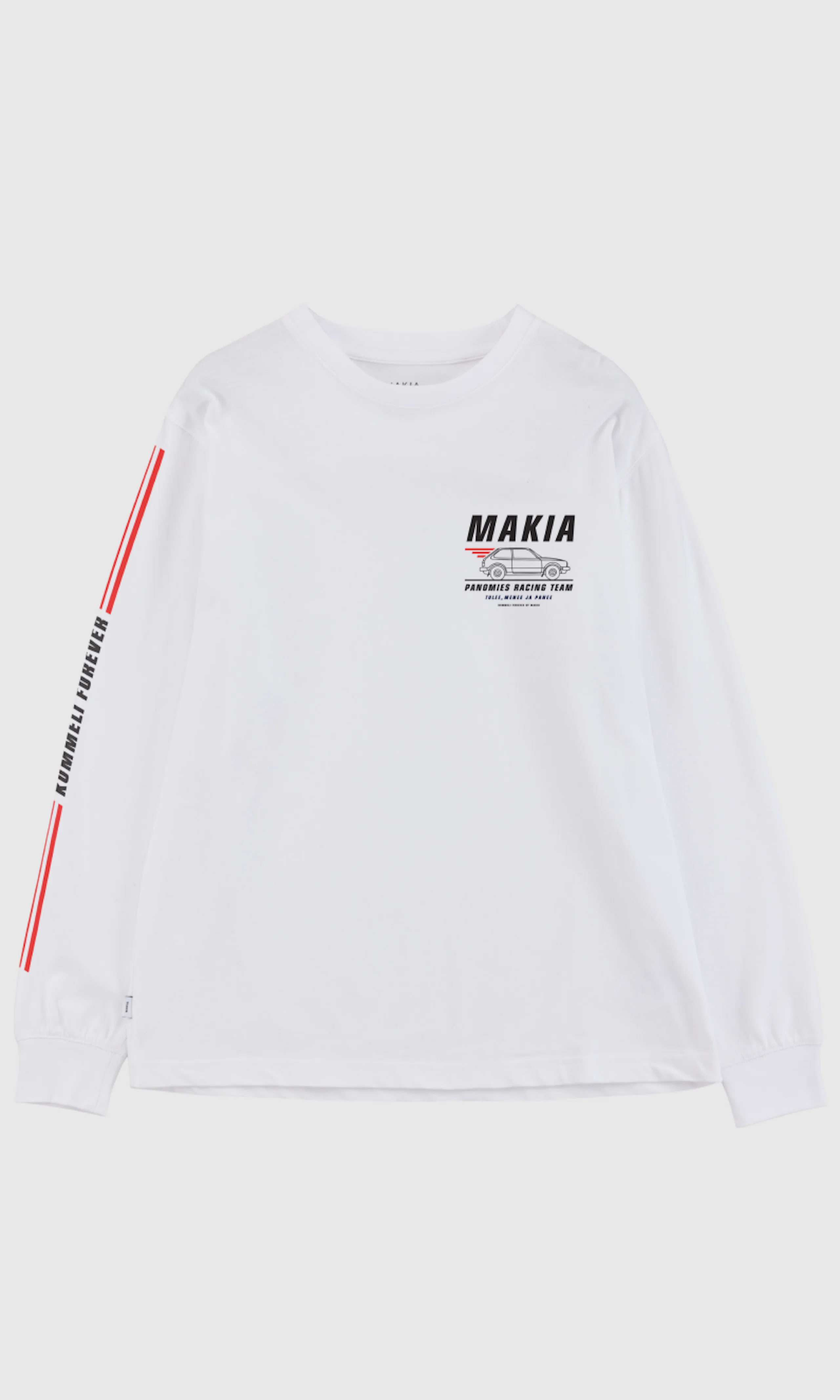 Panomies Hvit Long Sleeve. Front. Flat.