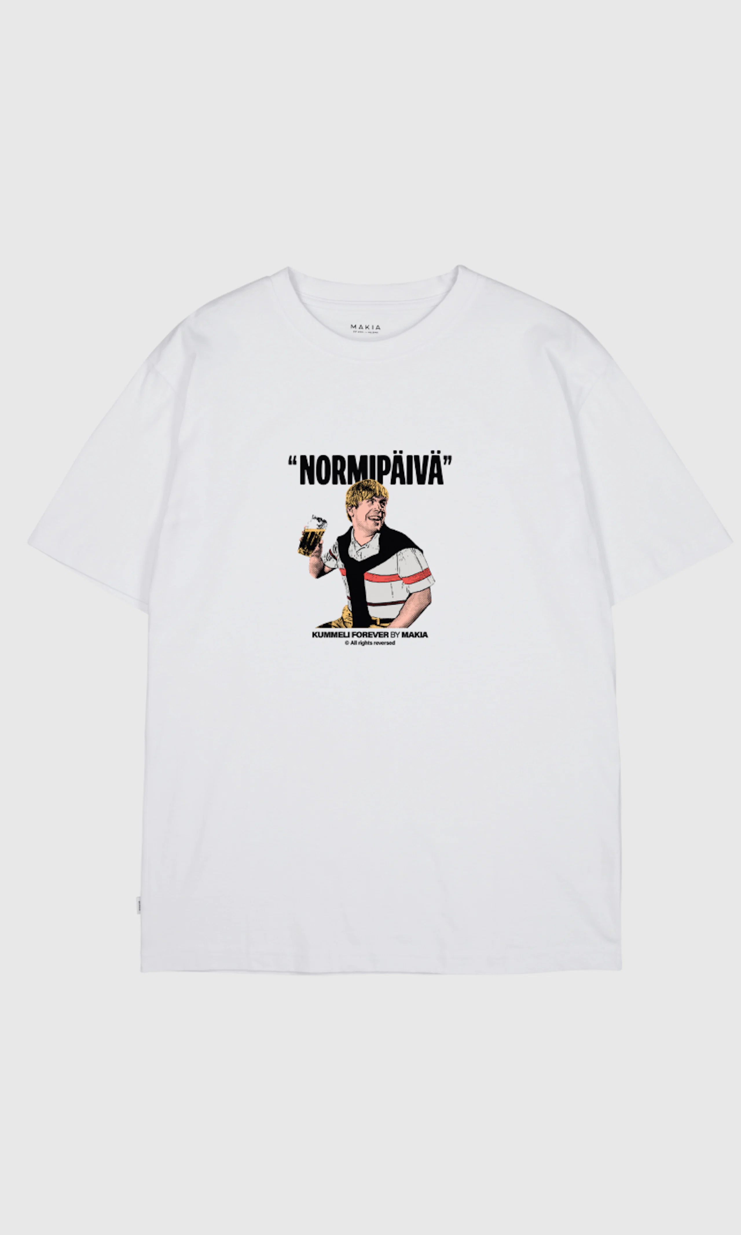 Normipäivä Vit T-Shirt. Front. Flat.