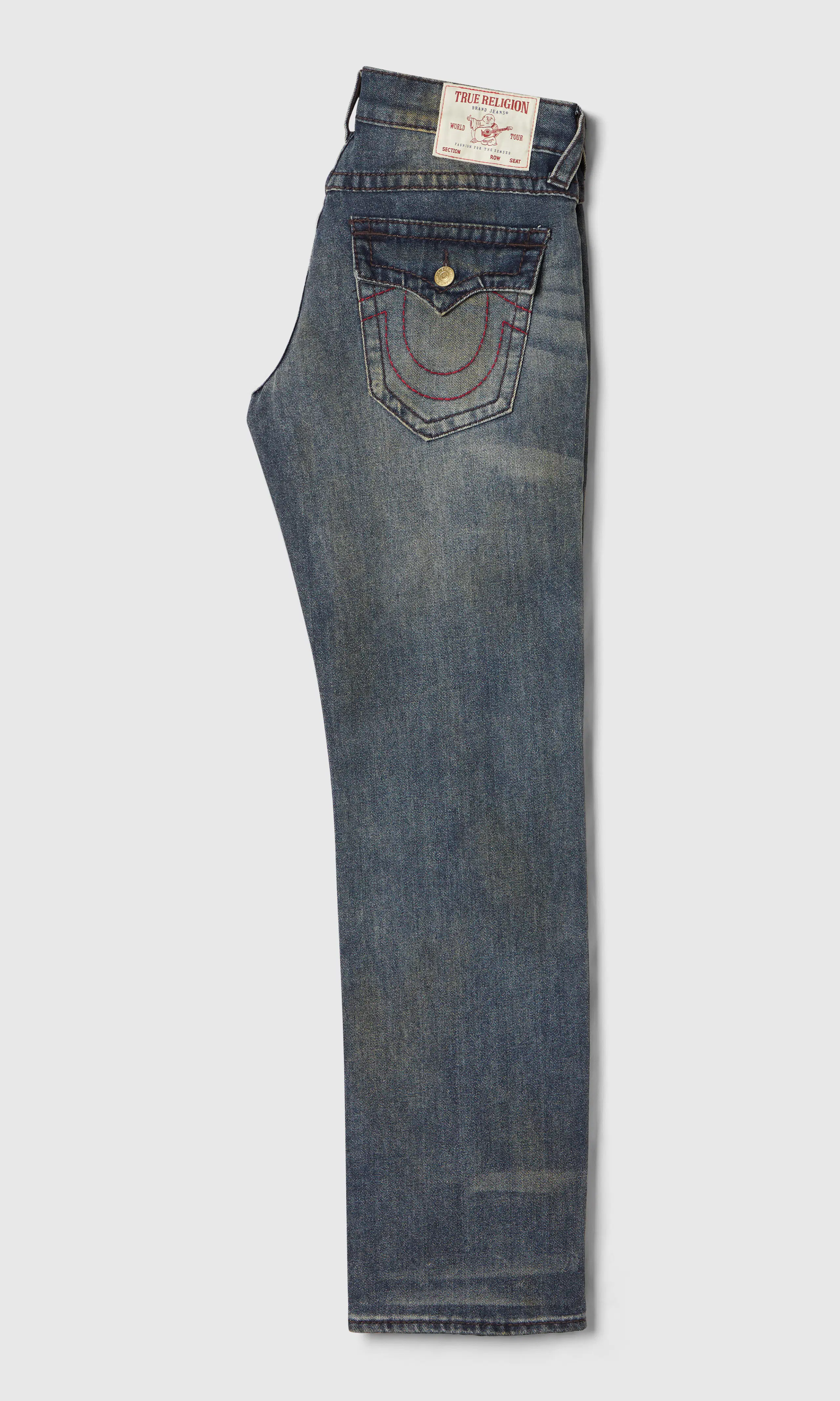 Ricky Big T Flap Mørk Blå Jeans. Back. Flat.