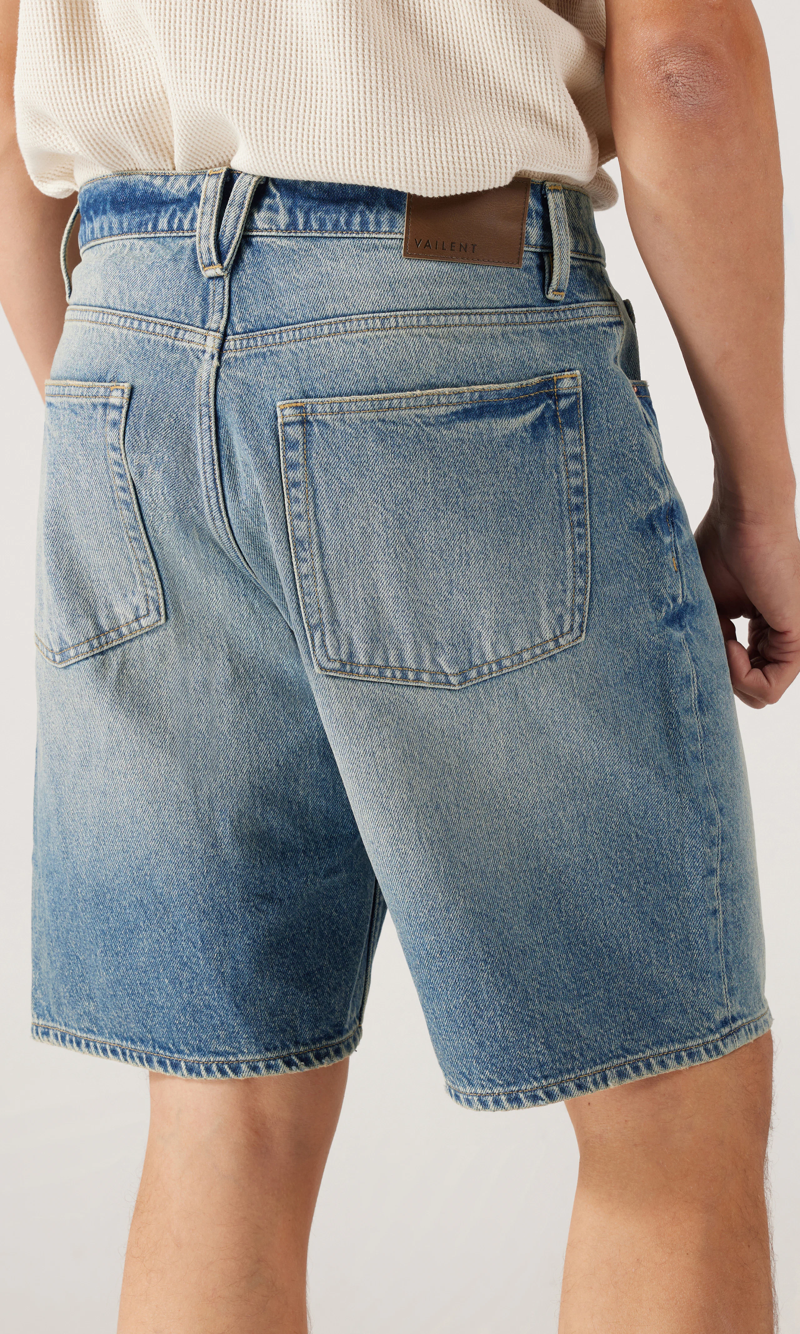 Loose Shorts. Back. Model.