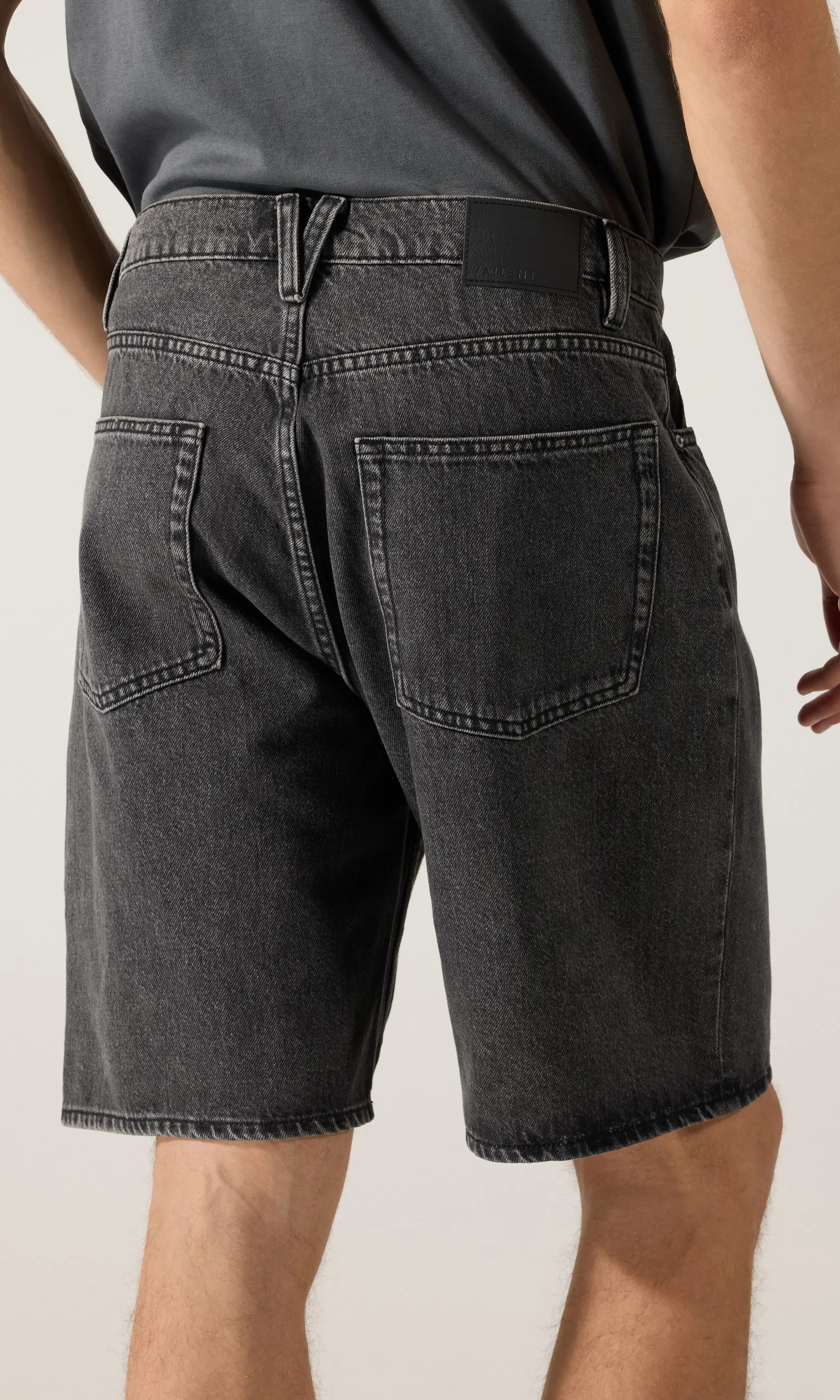 Loose Shorts. Back. Model.