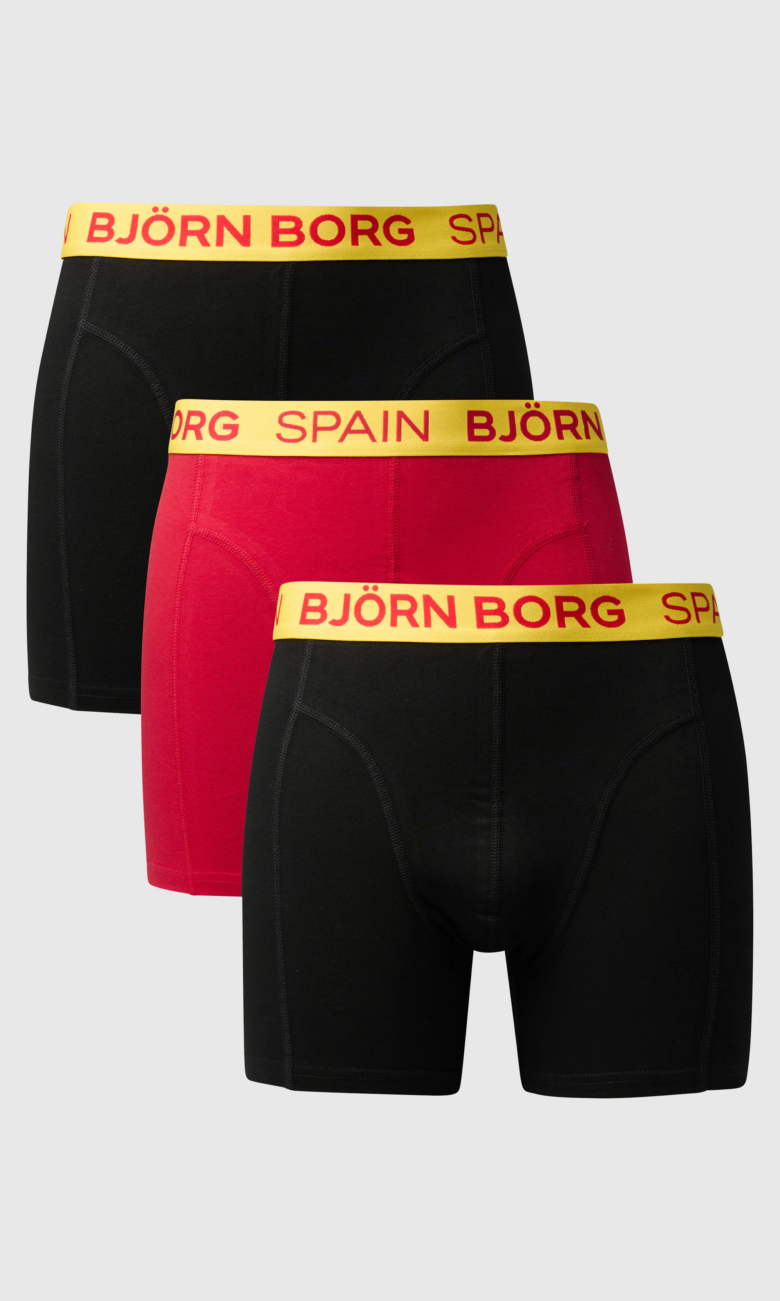 3-Pack Cotton Stretch Spain Boxer. Front. Flat.
