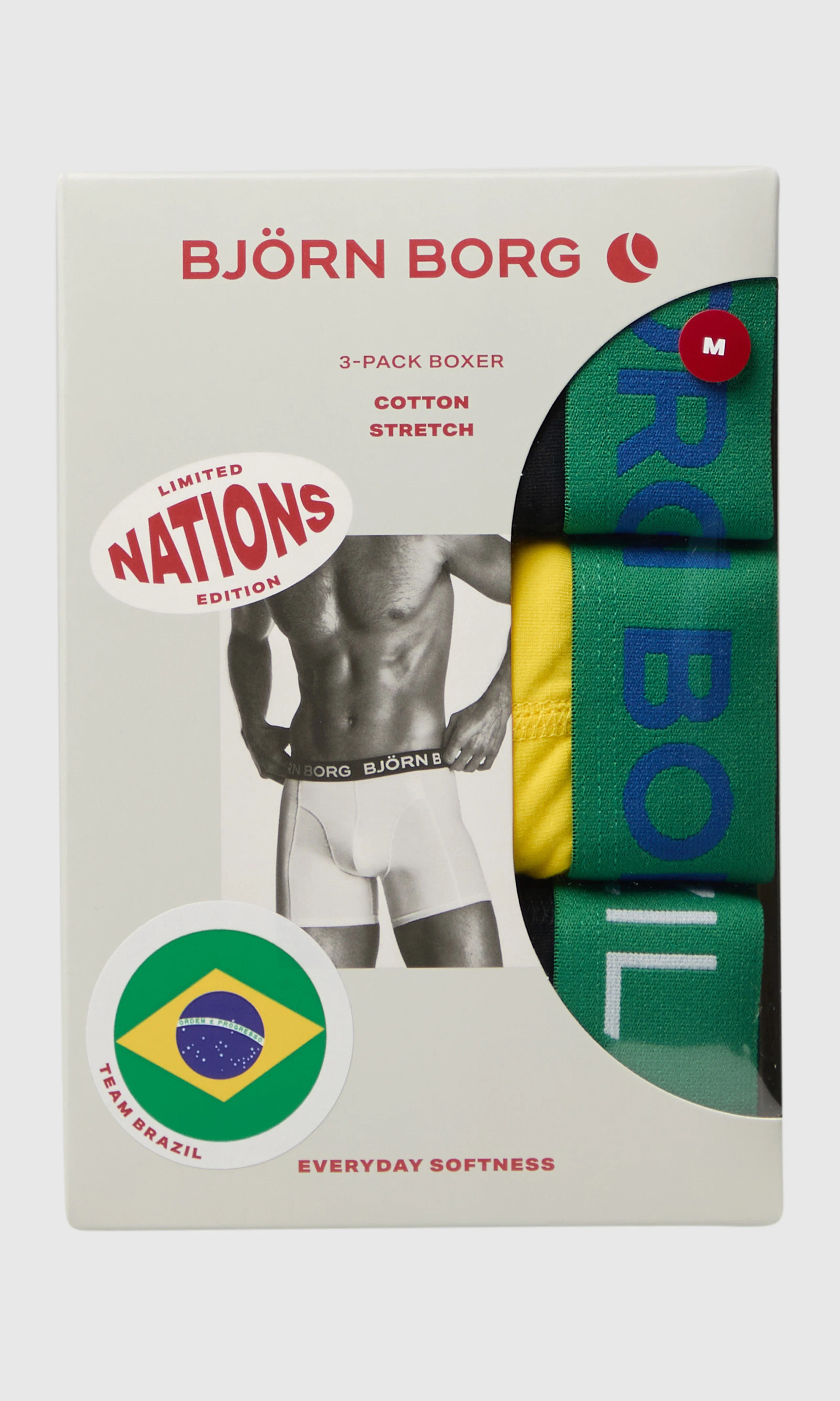 3-Pack Cotton Stretch Brazil Boxer. Detail 1. Flat.