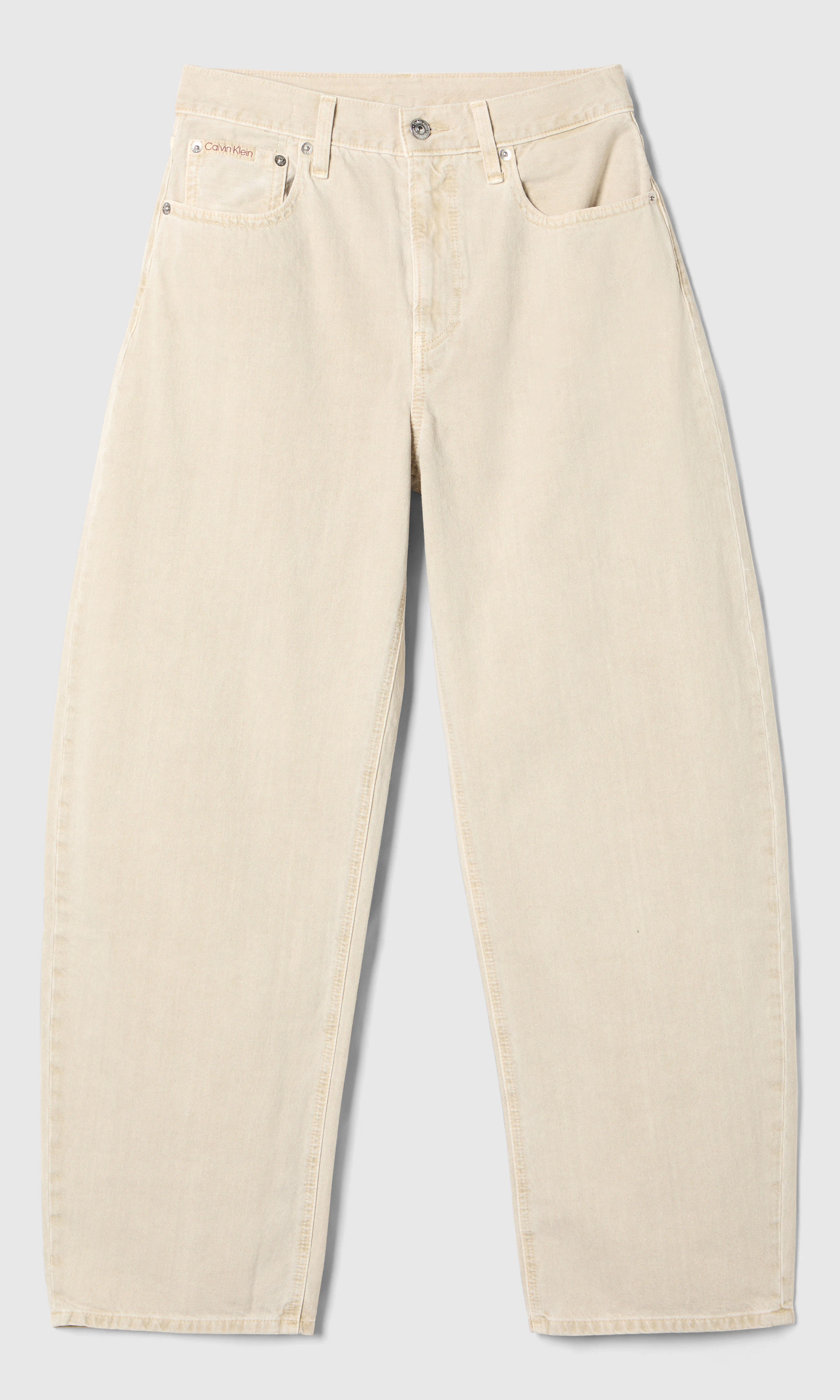 Relaxed Barrel Vita Jeans. Front. Flat.