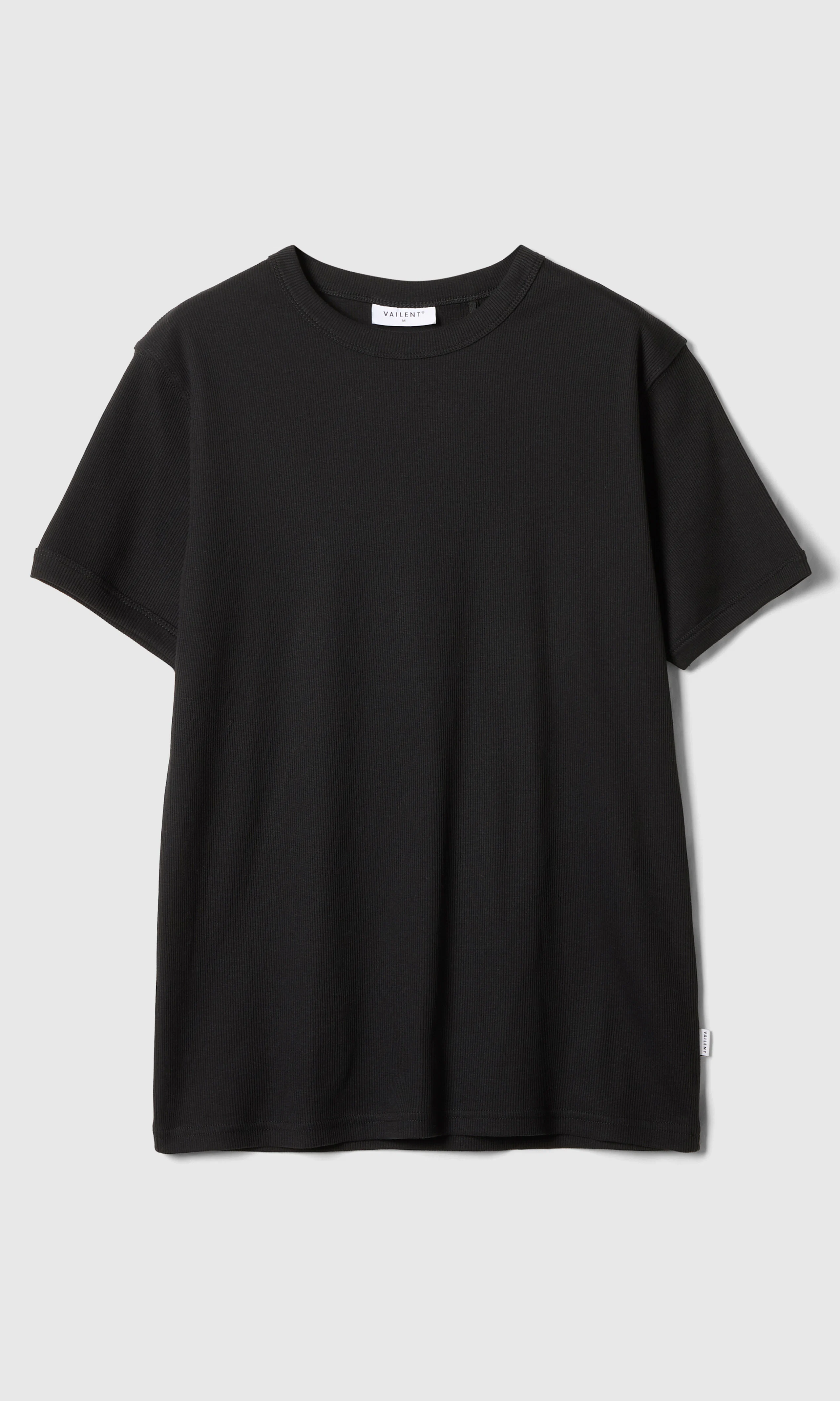 Rib T-Skjorte. Front. Flat.