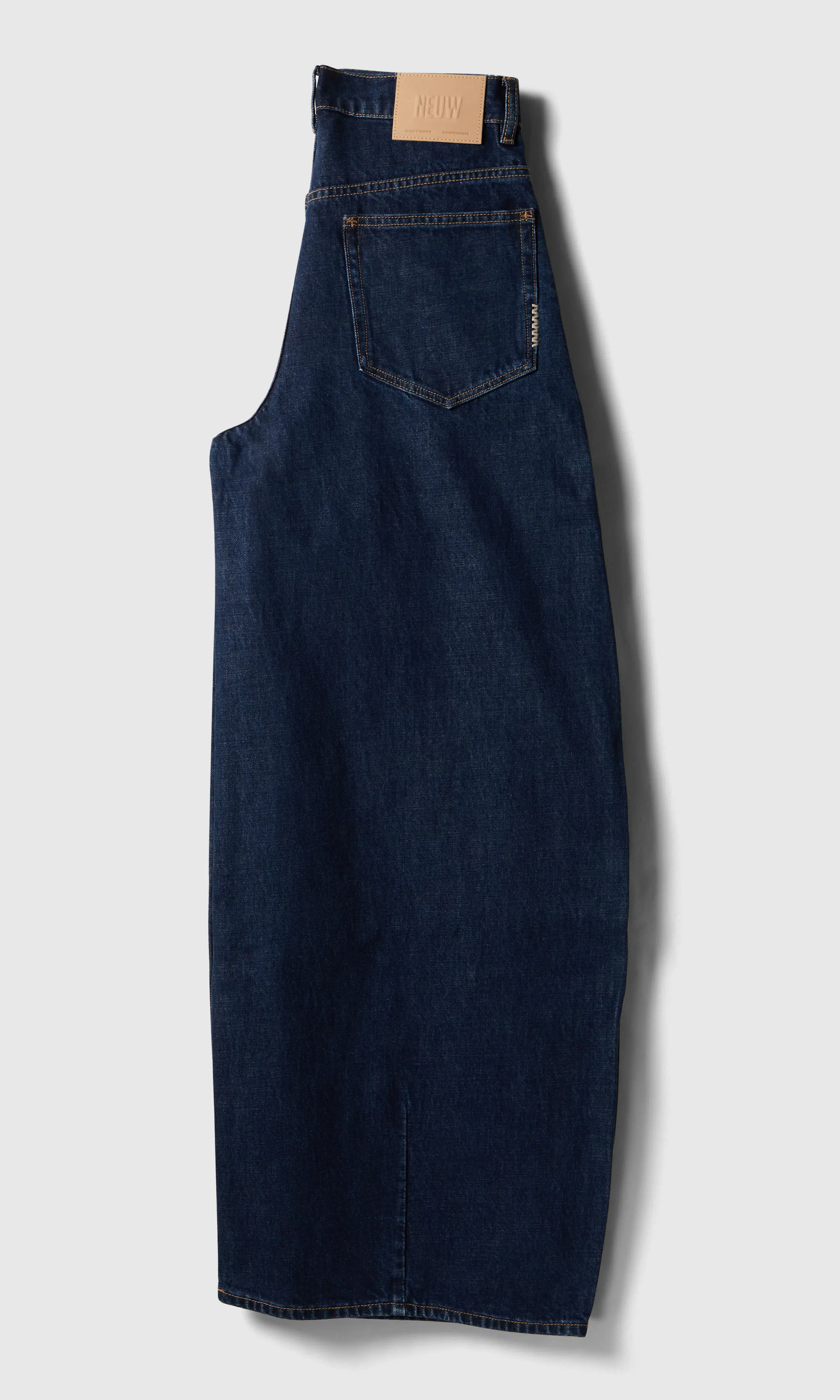 Mimi Super Barrel Mörkblå Jeans. Back. Flat.