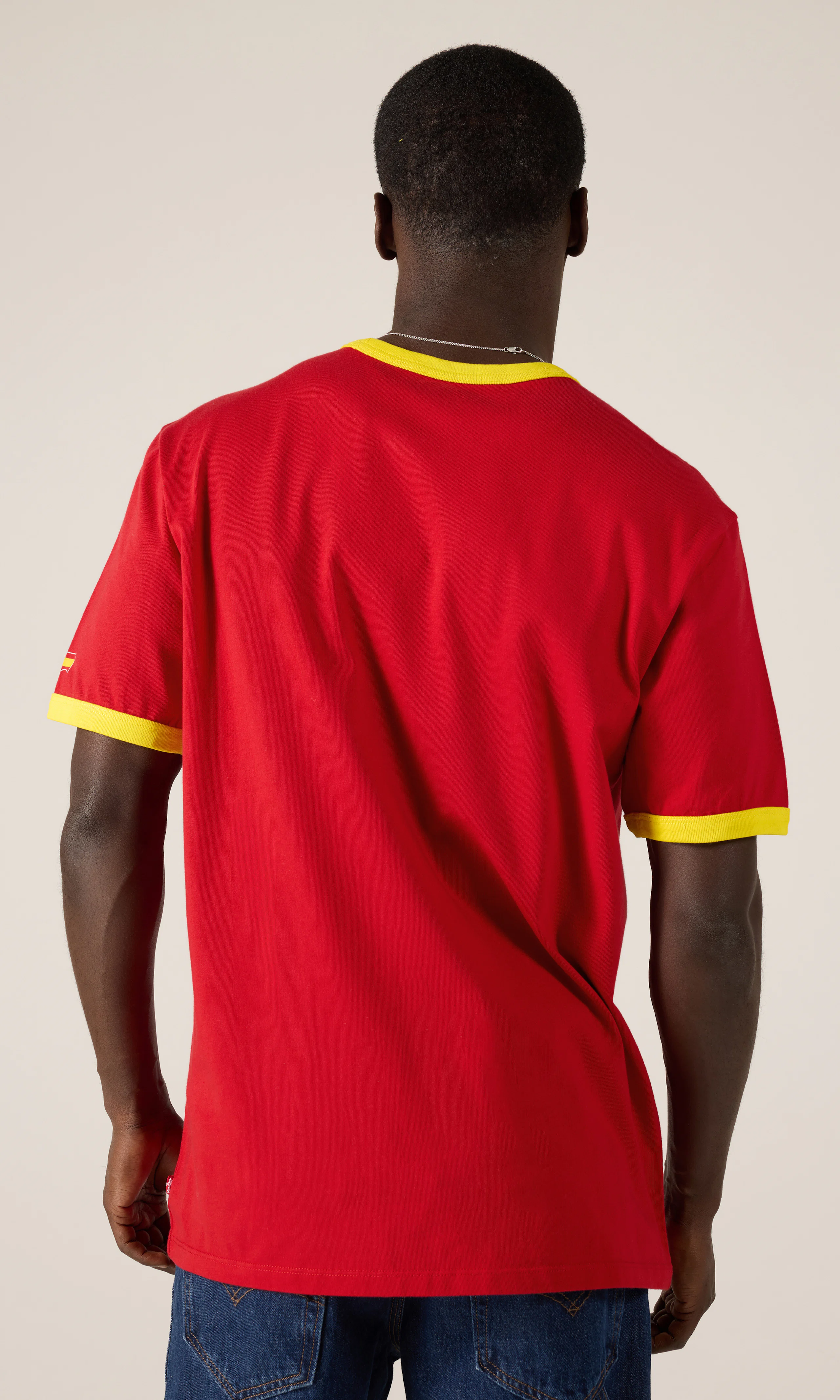 Spain Retro Ringer Tee T-Skjorte. Back. Model.