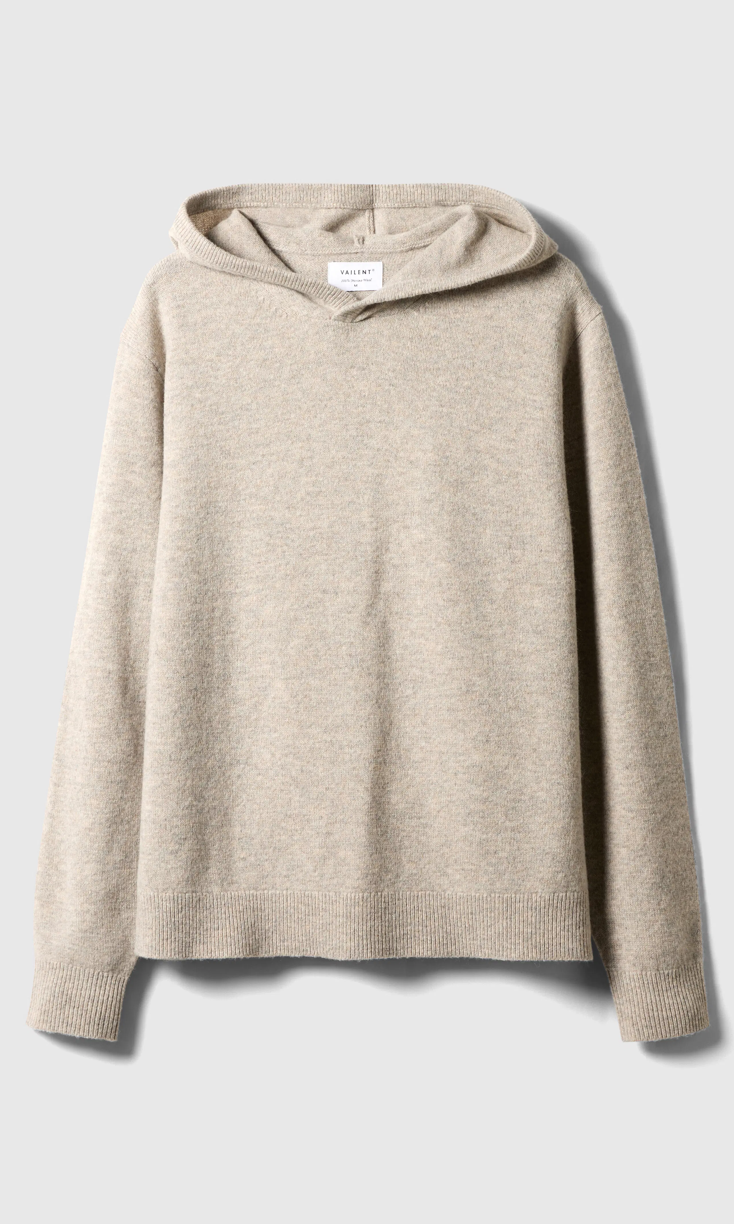 Merino Hood Huvtröja. Front. Flat.