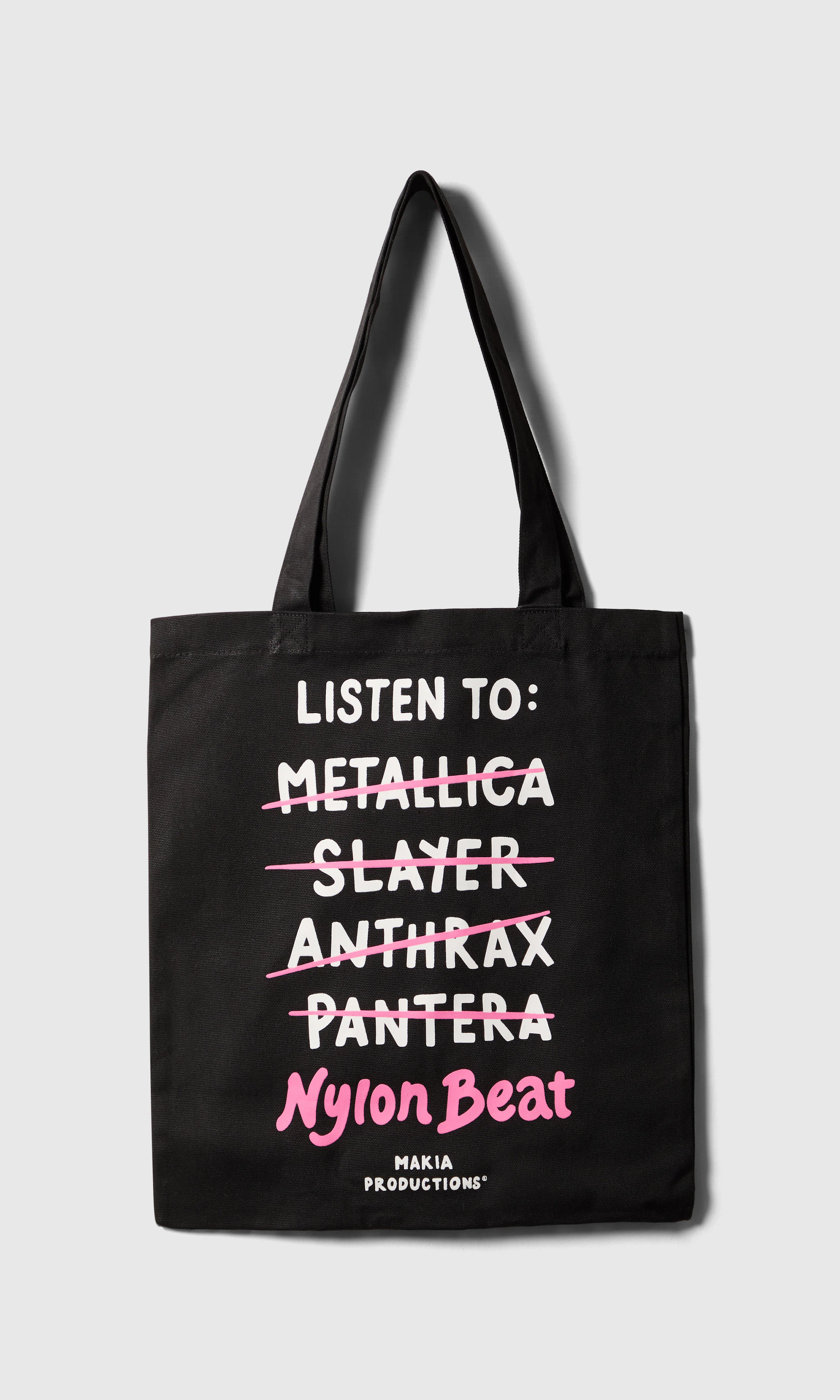 Listen To Tote Tygkasse. Front. Flat.