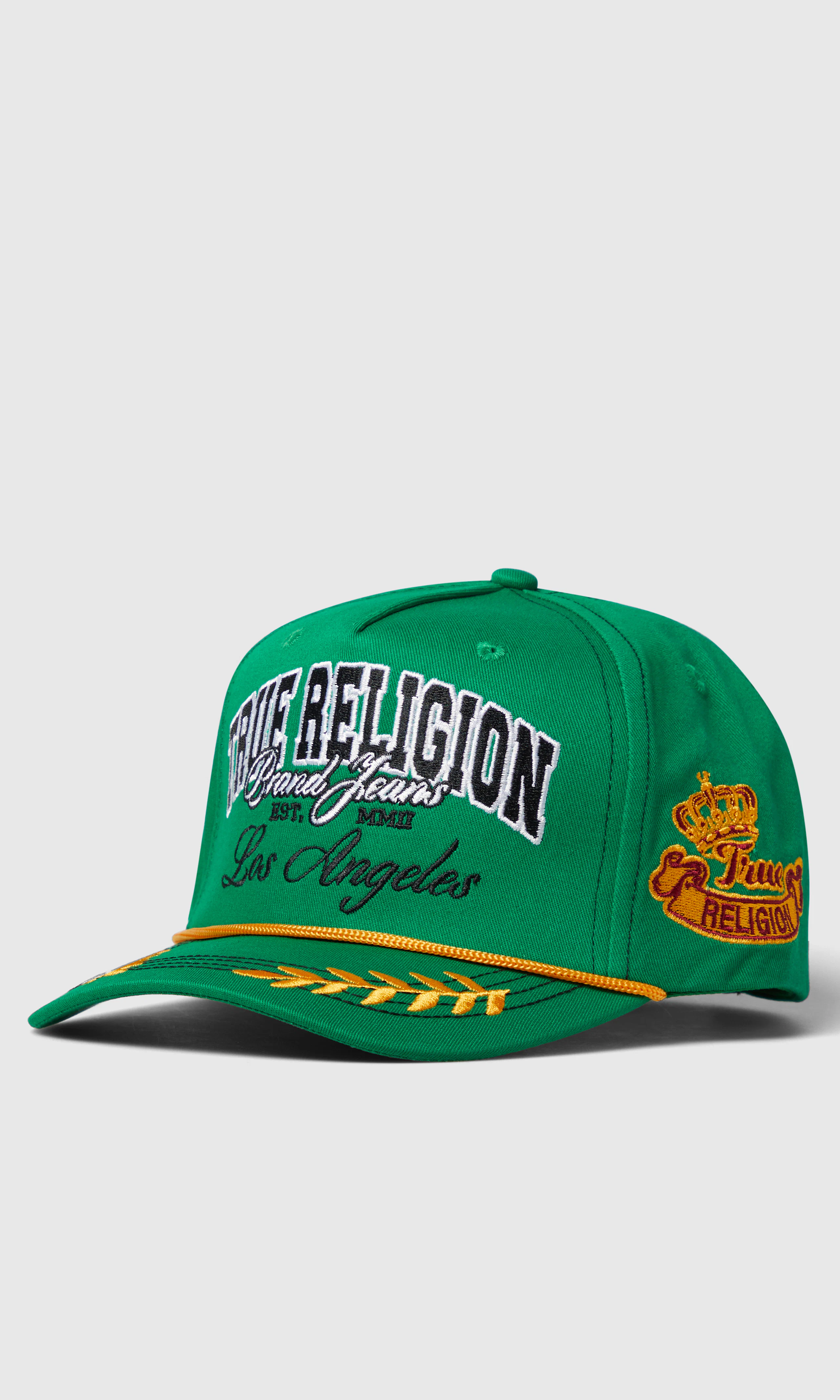 True Brand Branch Grønn Caps. Front. Flat.