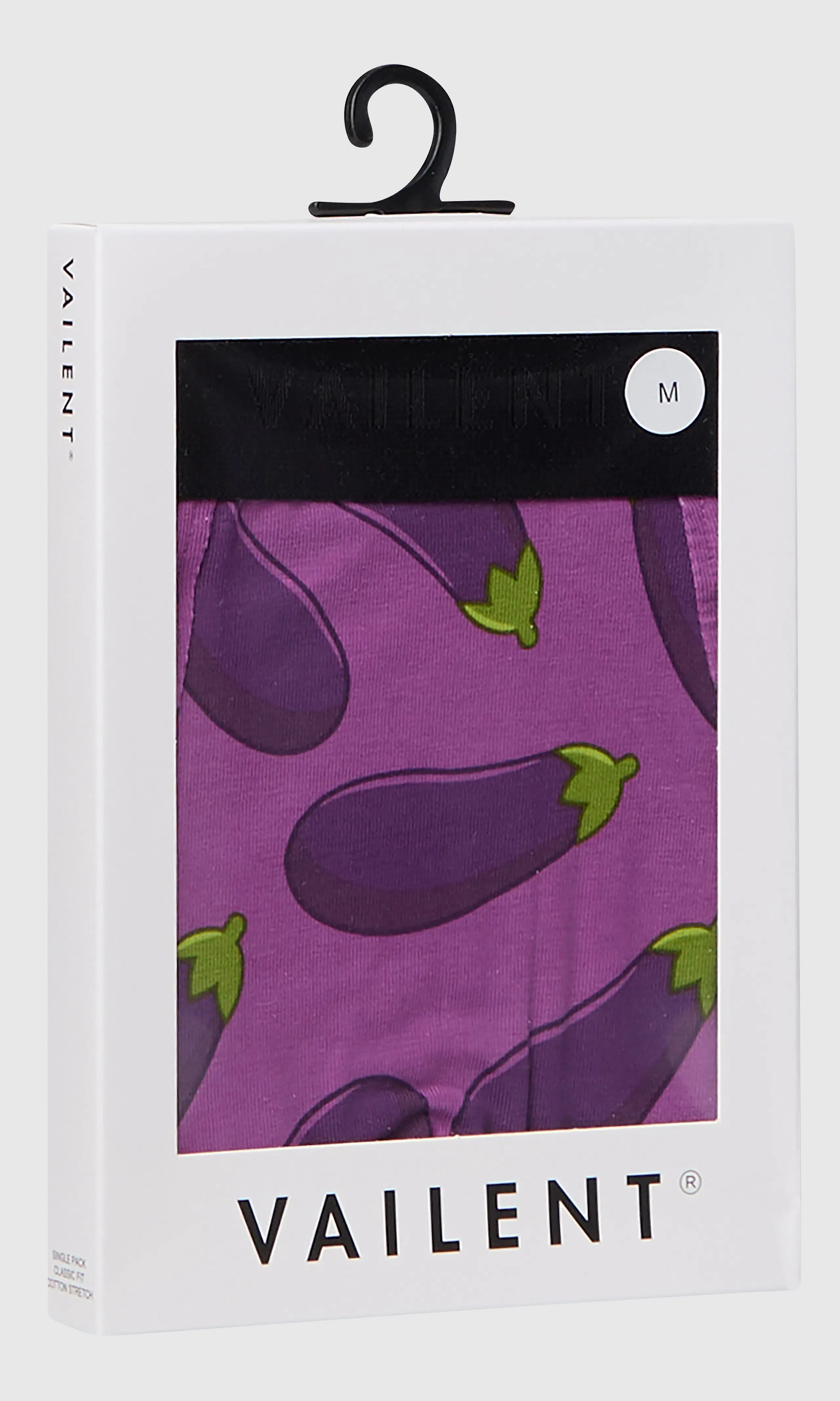 1-Pack Aubergine Bokserit. Detail 1. Flat.