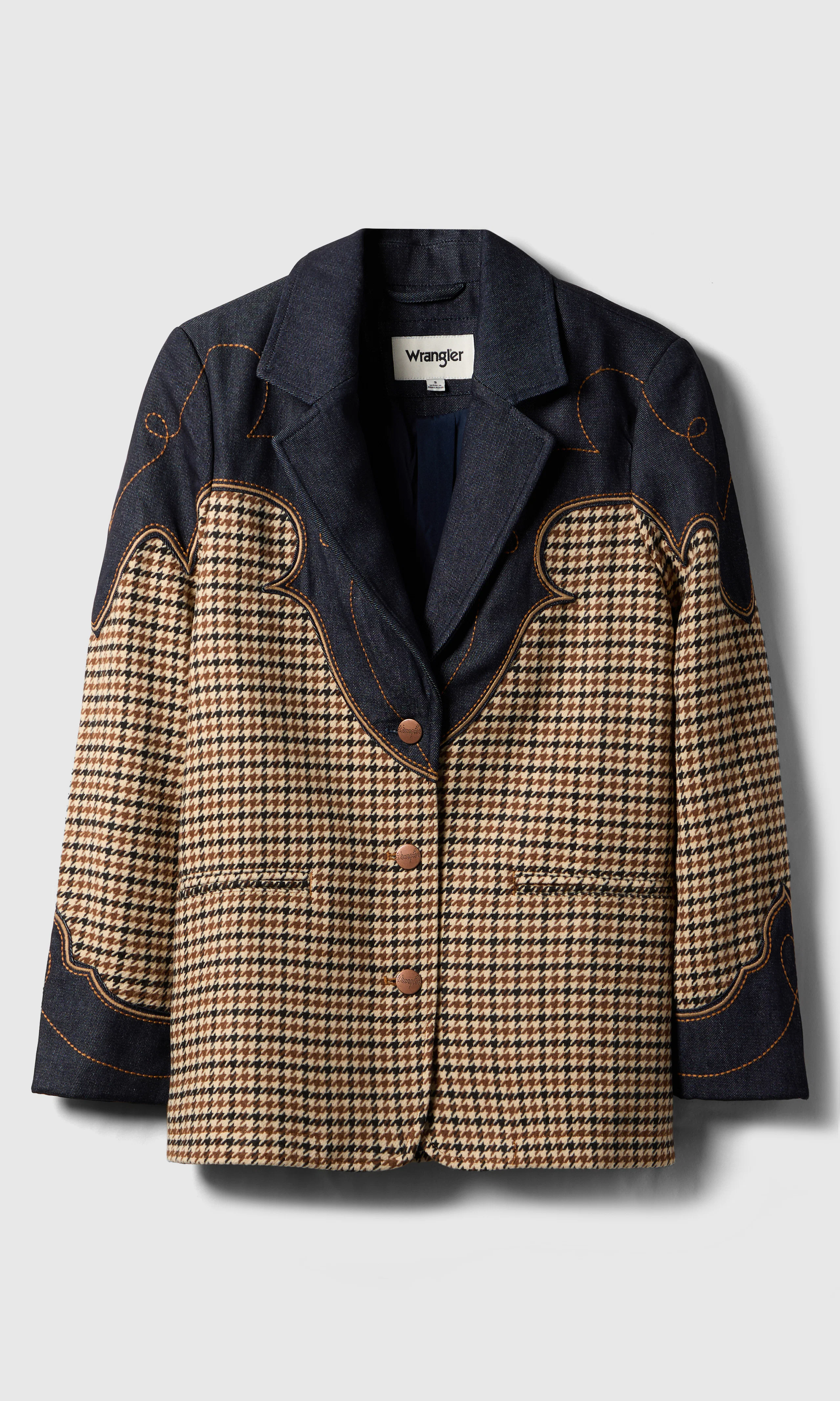 Houndstooth Blazer. Front. Flat.