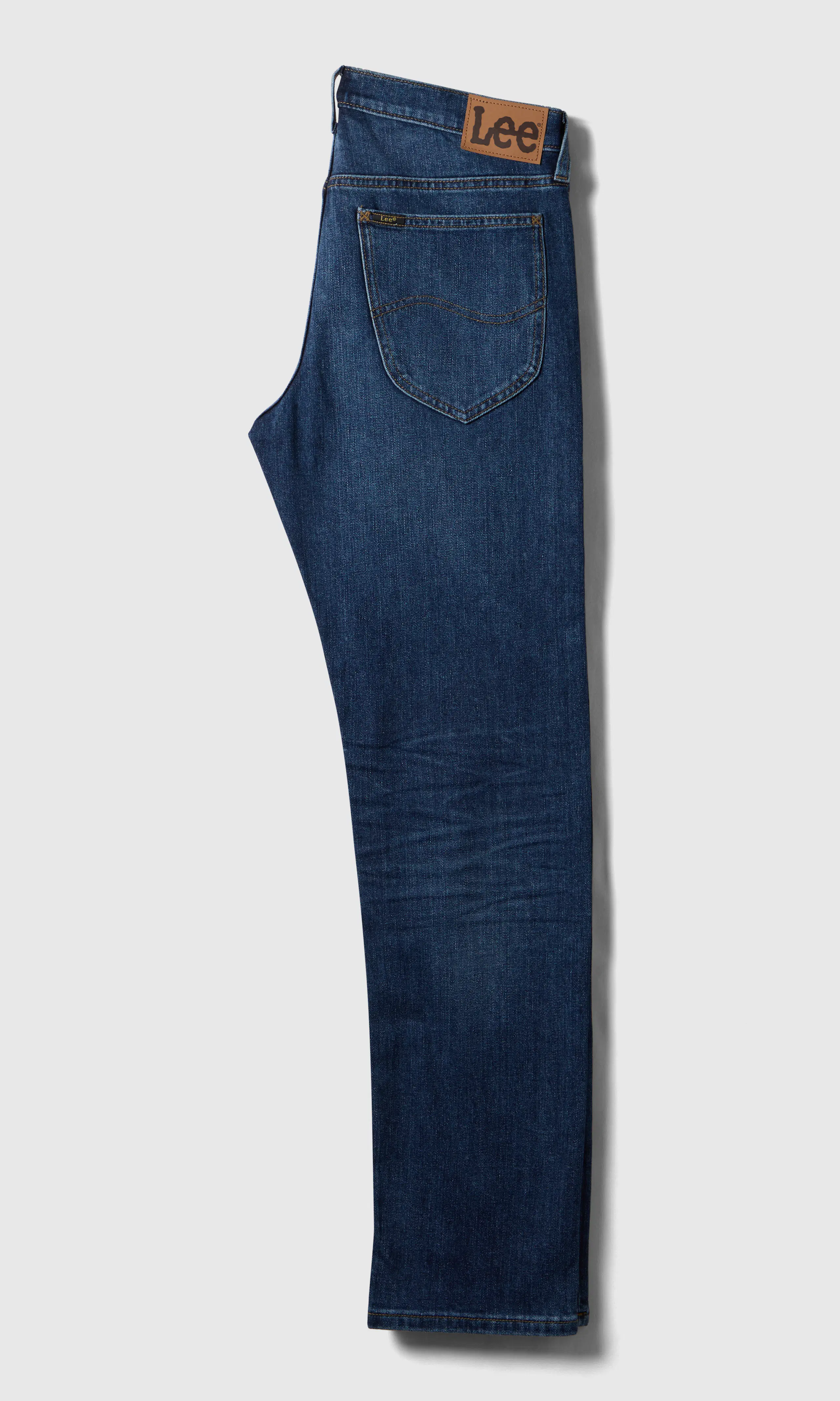 Daren Zipfly Mörkblå Jeans. Back. Flat.