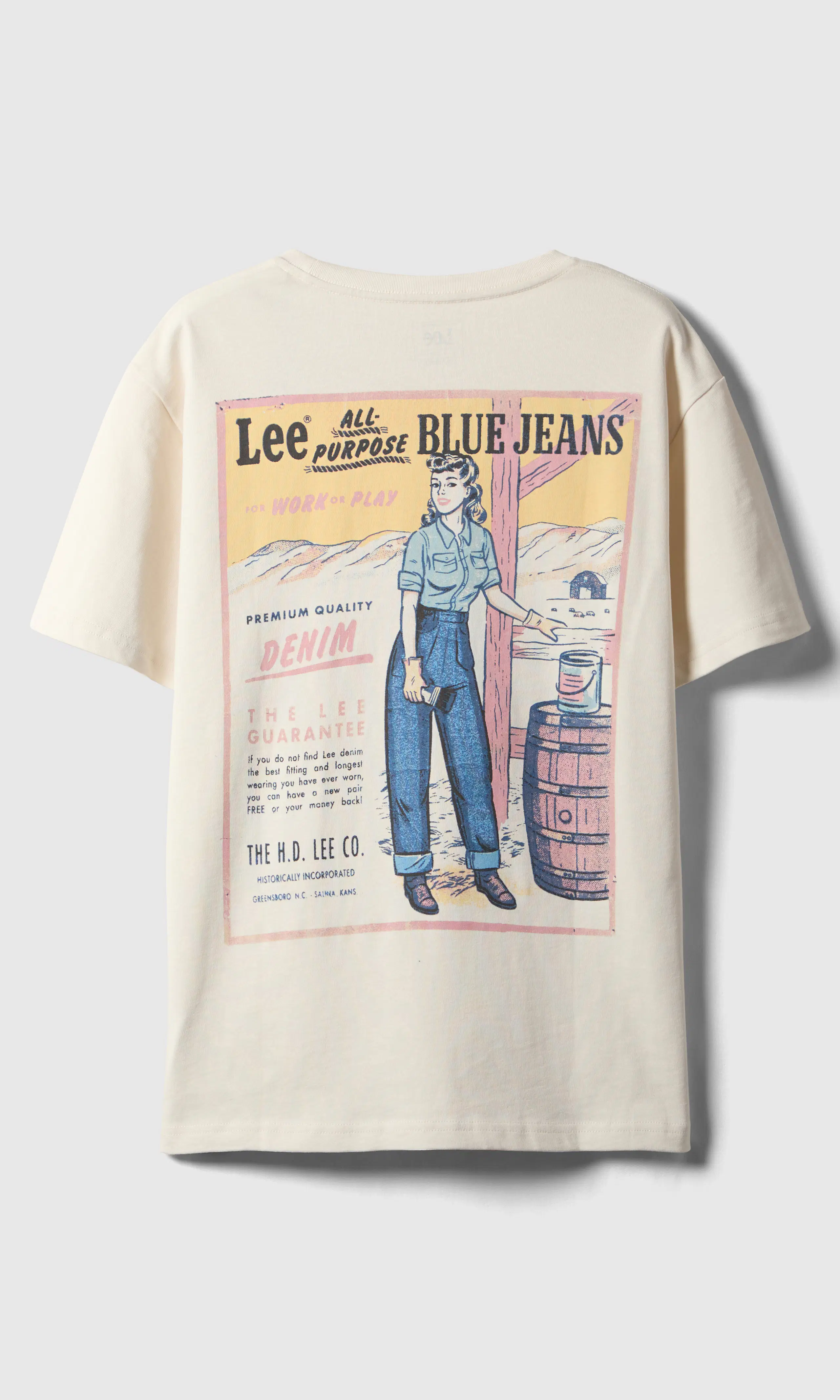 Blue Jeans Tee Vit  T-shirt. Back. Flat.