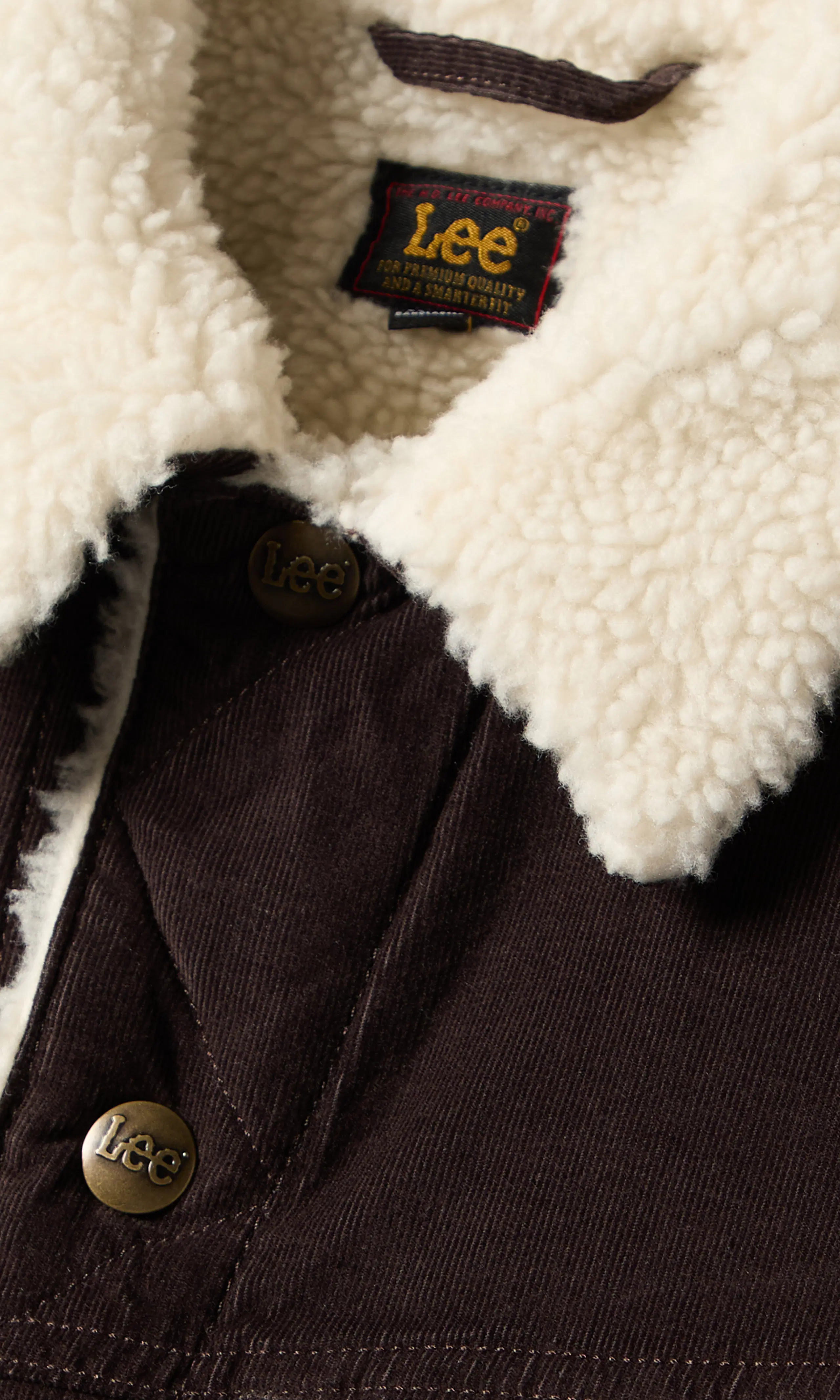 Rider Relaxed Sherpa Jacka. Detail 1. Flat.