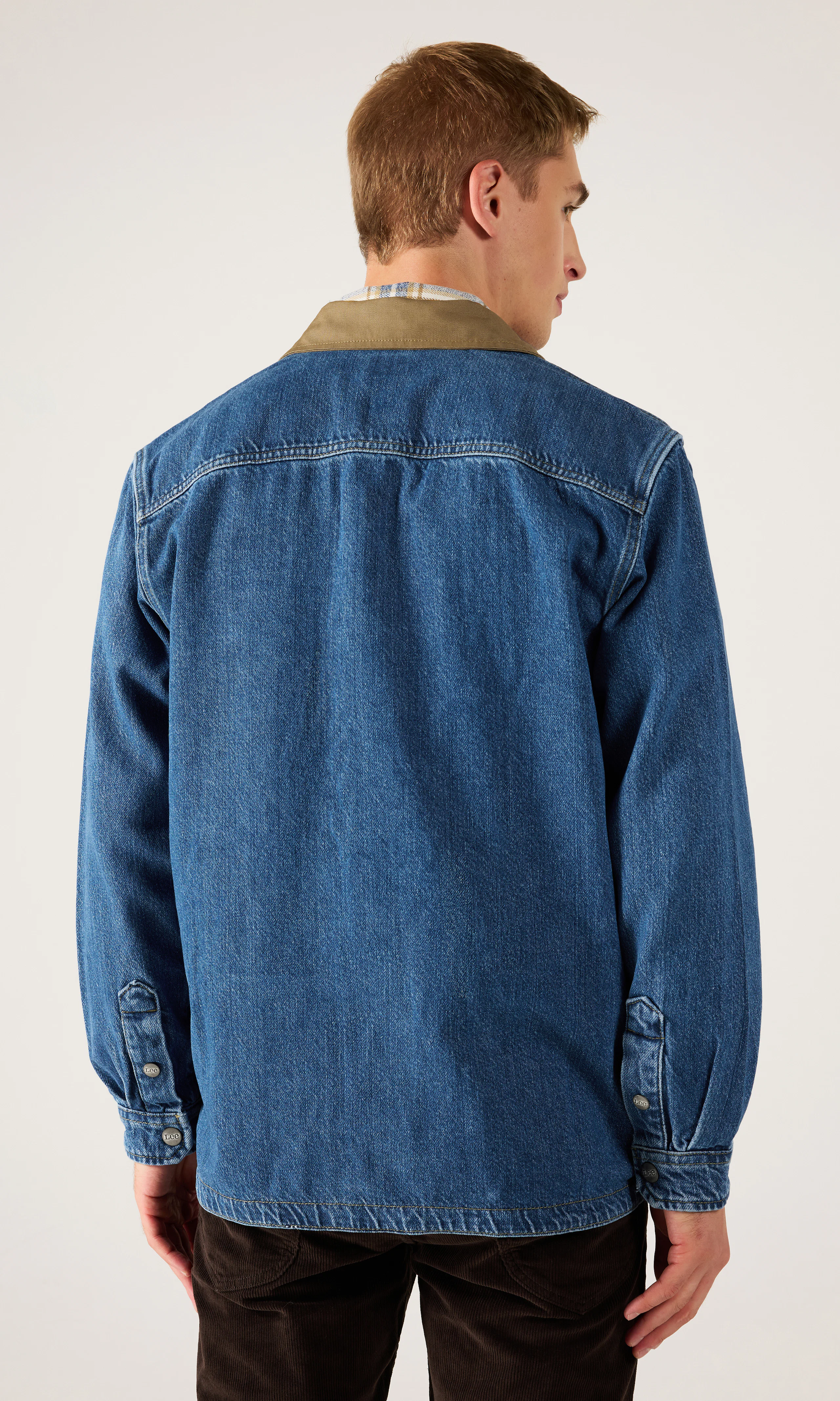 Workwear Overshirt. Back. Model.
