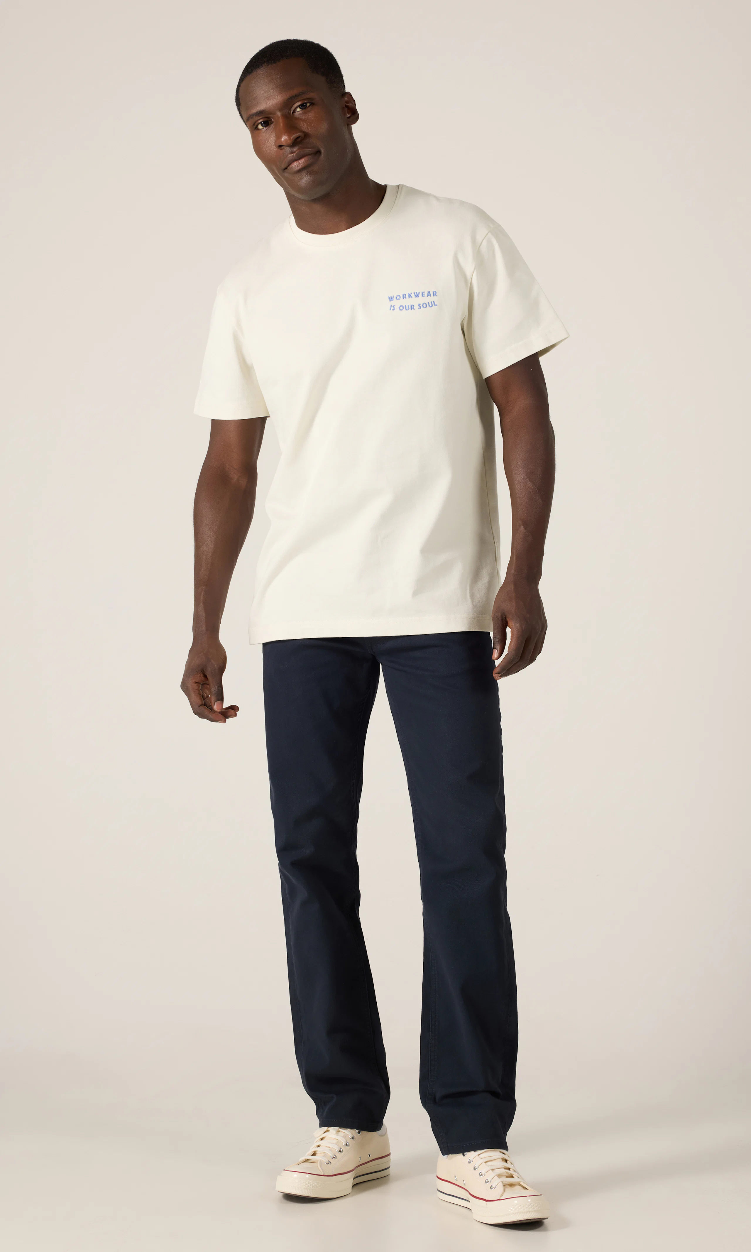Workwear Crew Tee T-Skjorte. Front 2. Model.