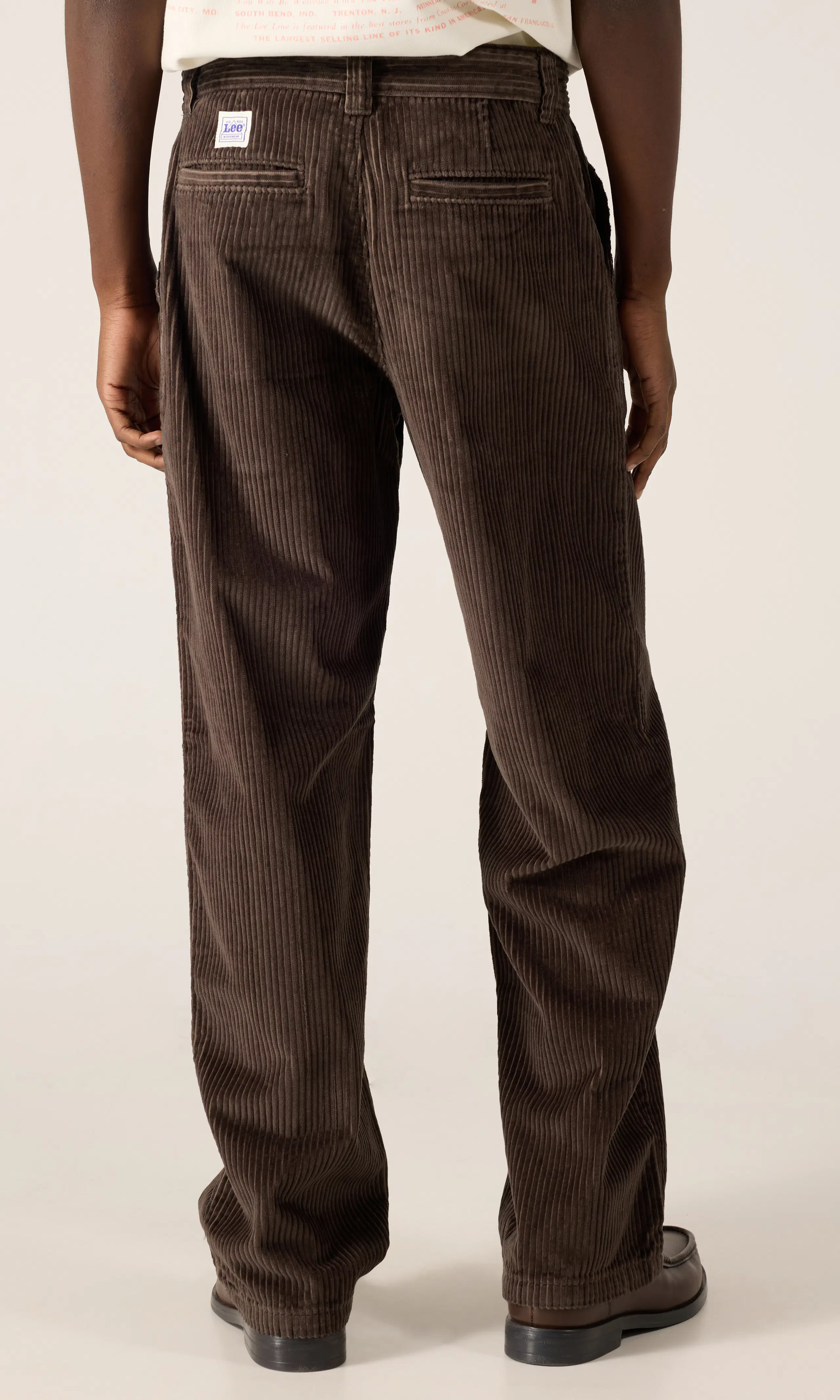 Loose Workwear Chinos. Back. Model.