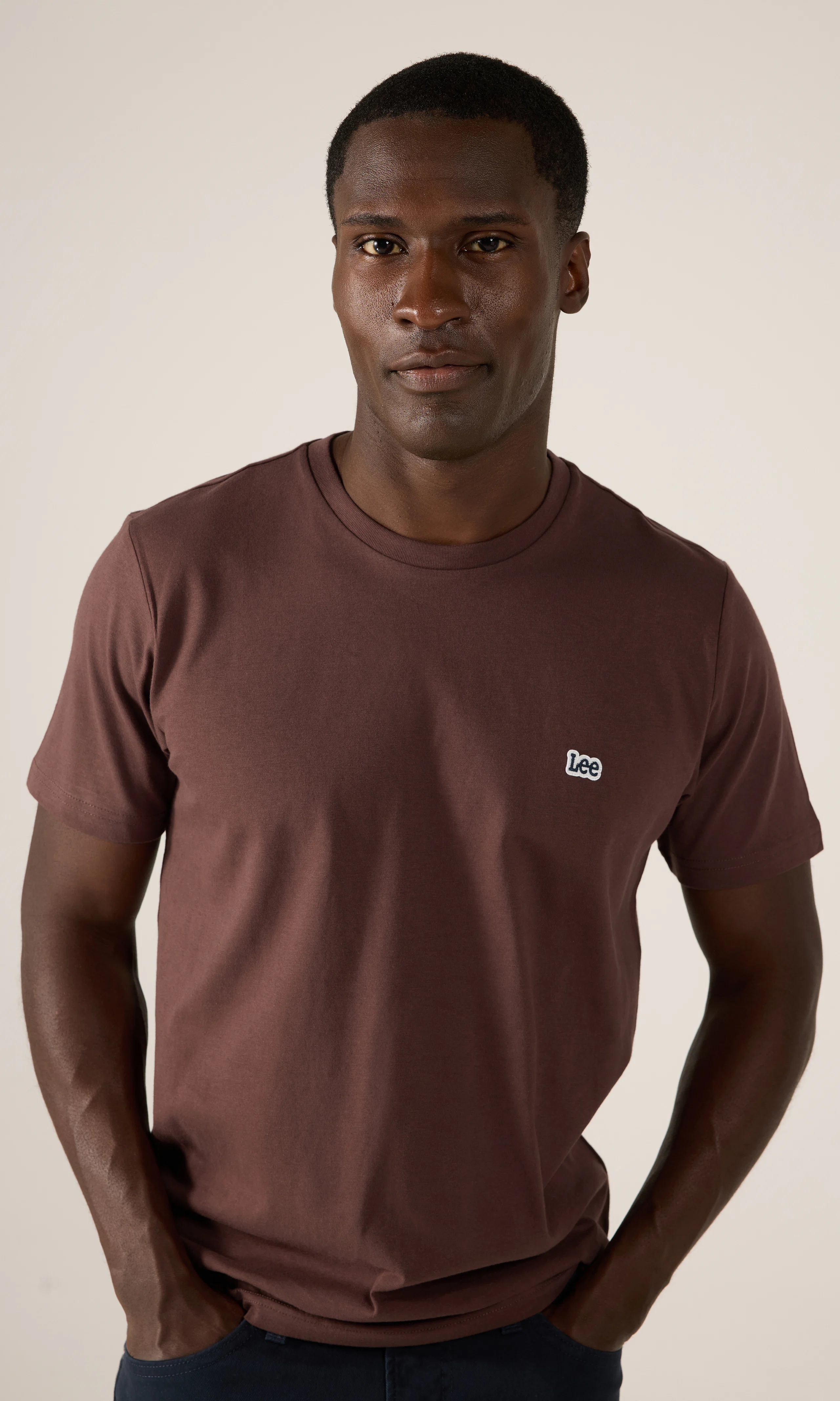 Patch Logo T-Shirt. Front. Model.