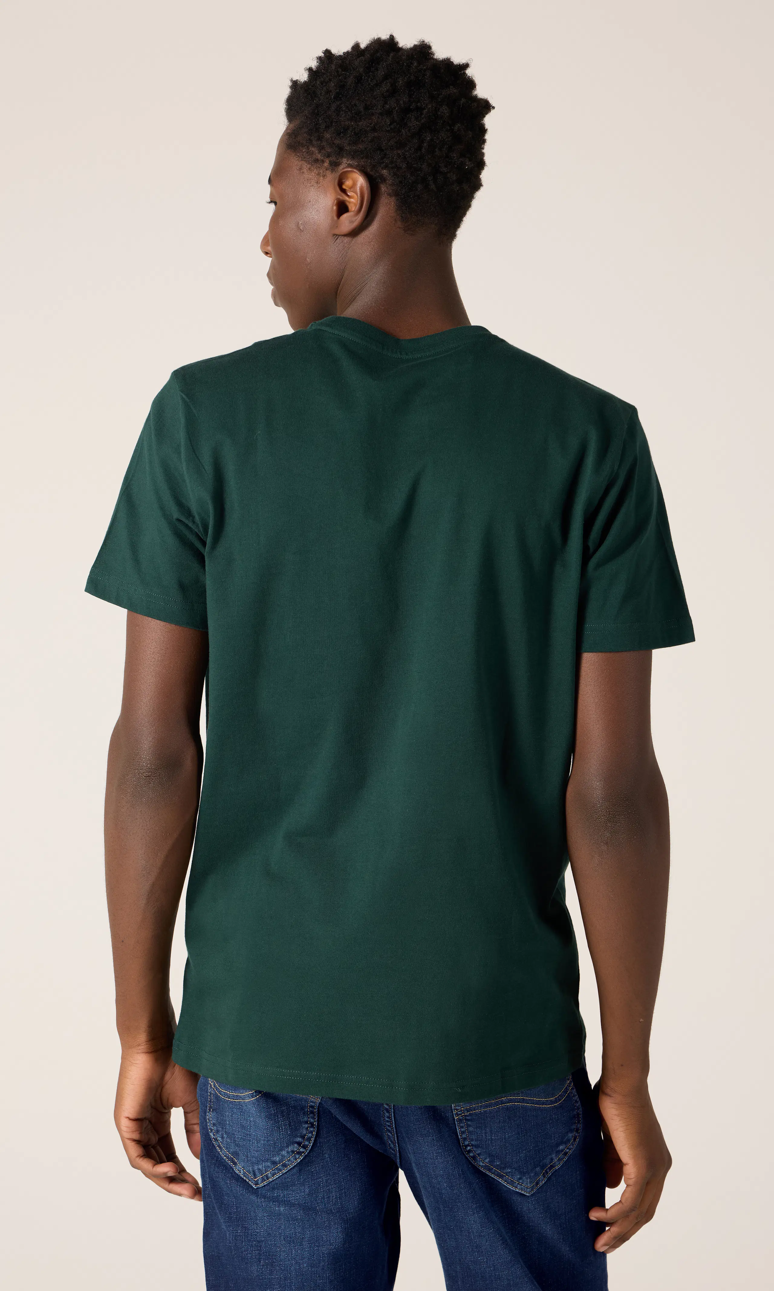 Patch Logo T-Tshirt. Back. Model.