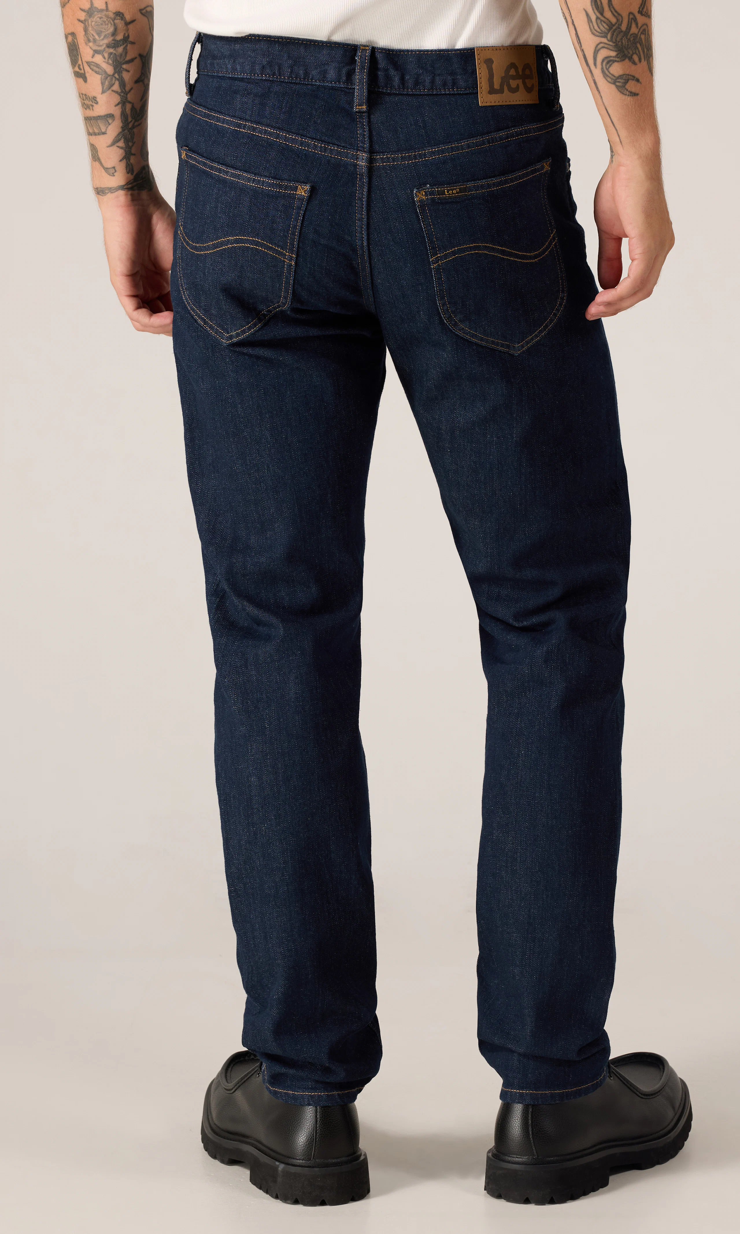 The David Selvedge Farkut. Back. Model.