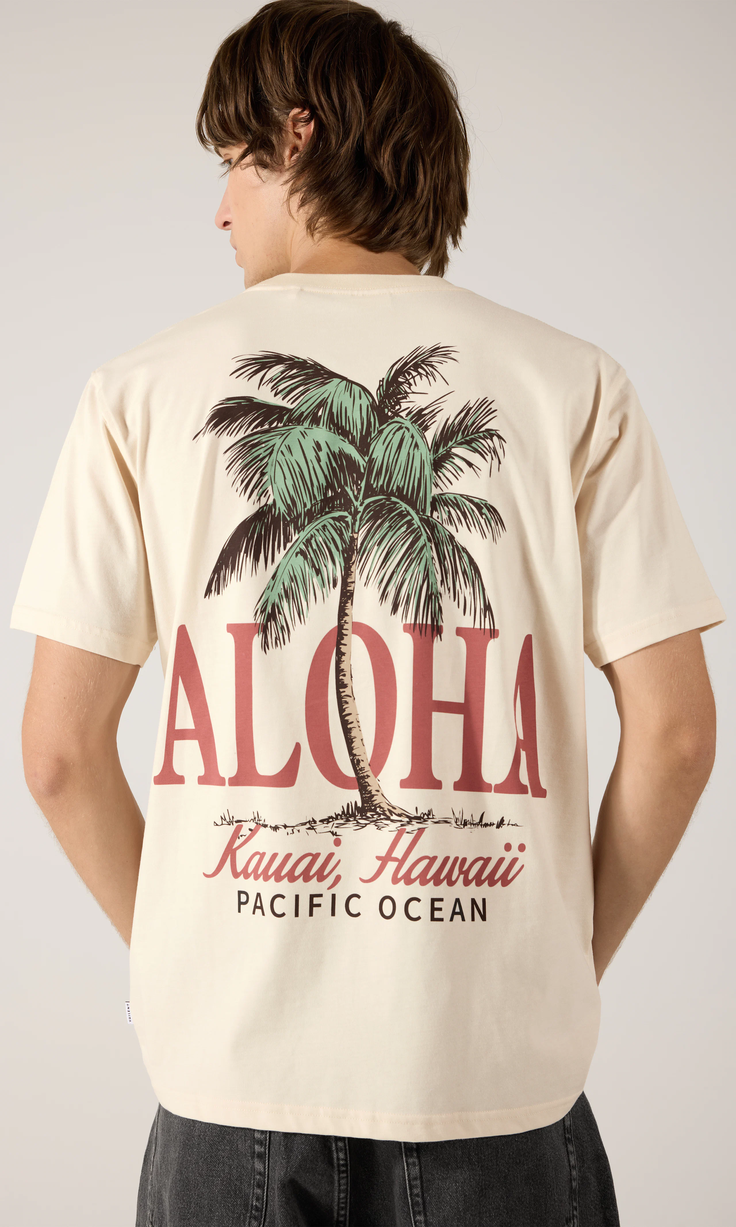 Aloha T-Shirt. Back. Model.