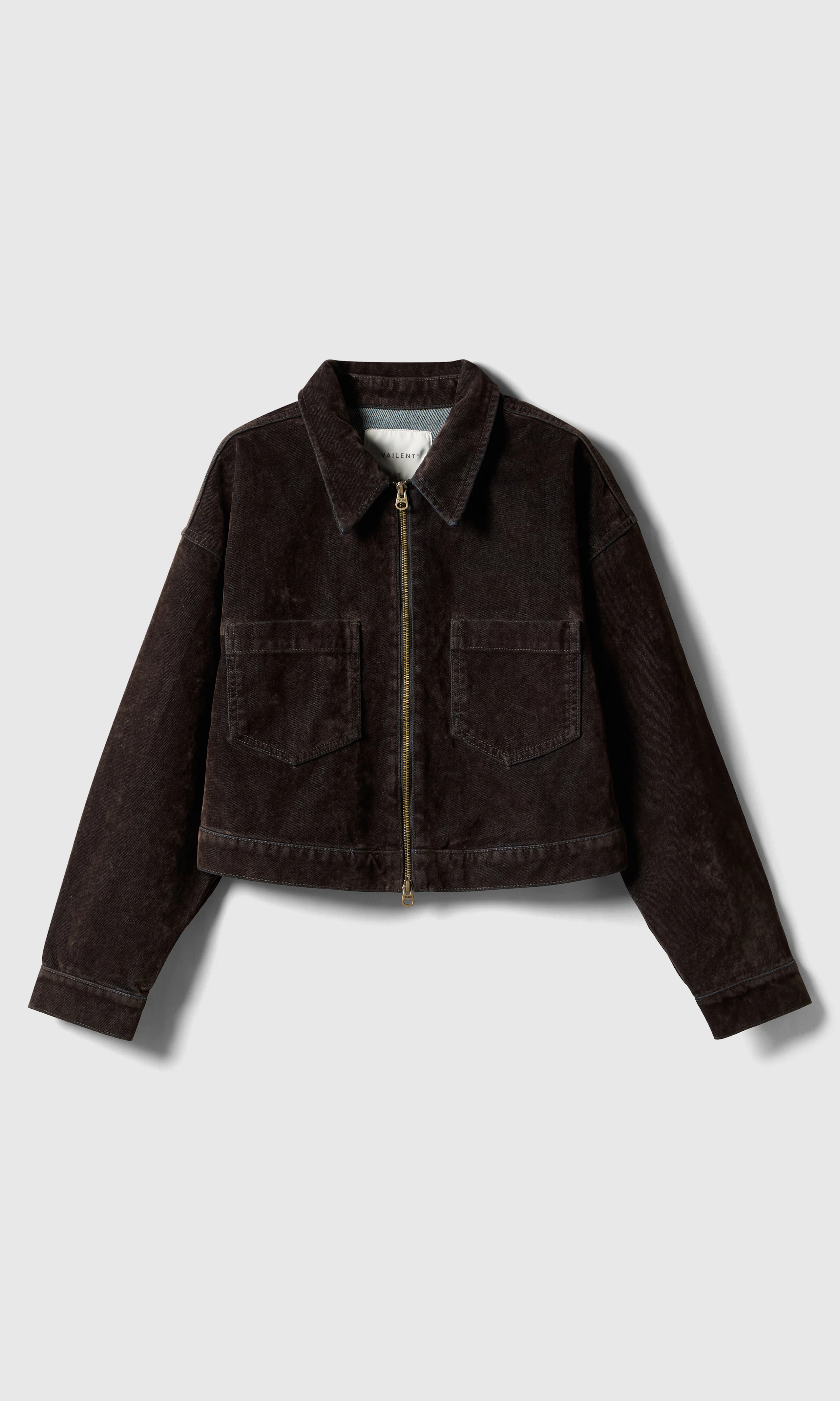 Flock Denim Jakke. Front. Flat.