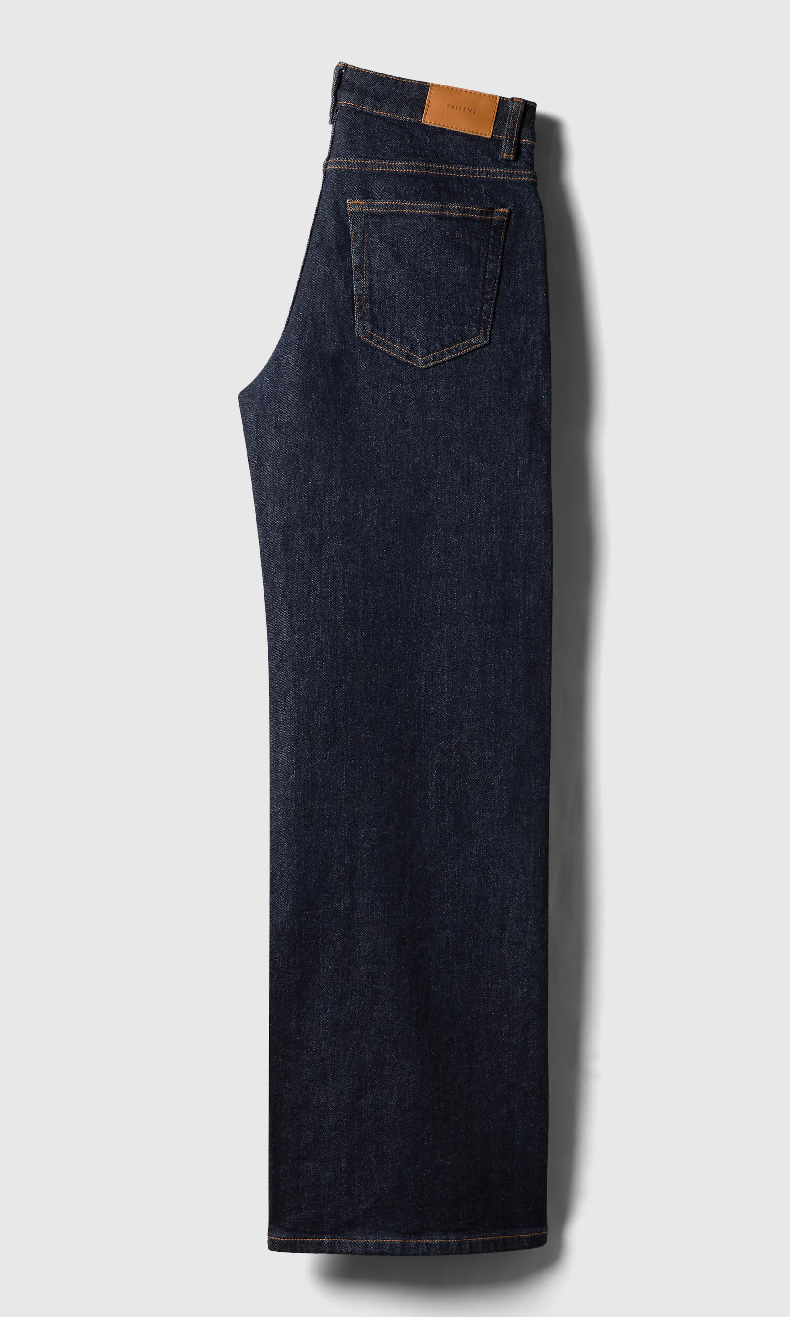 Wide Mörkblå Jeans. Back. Flat.