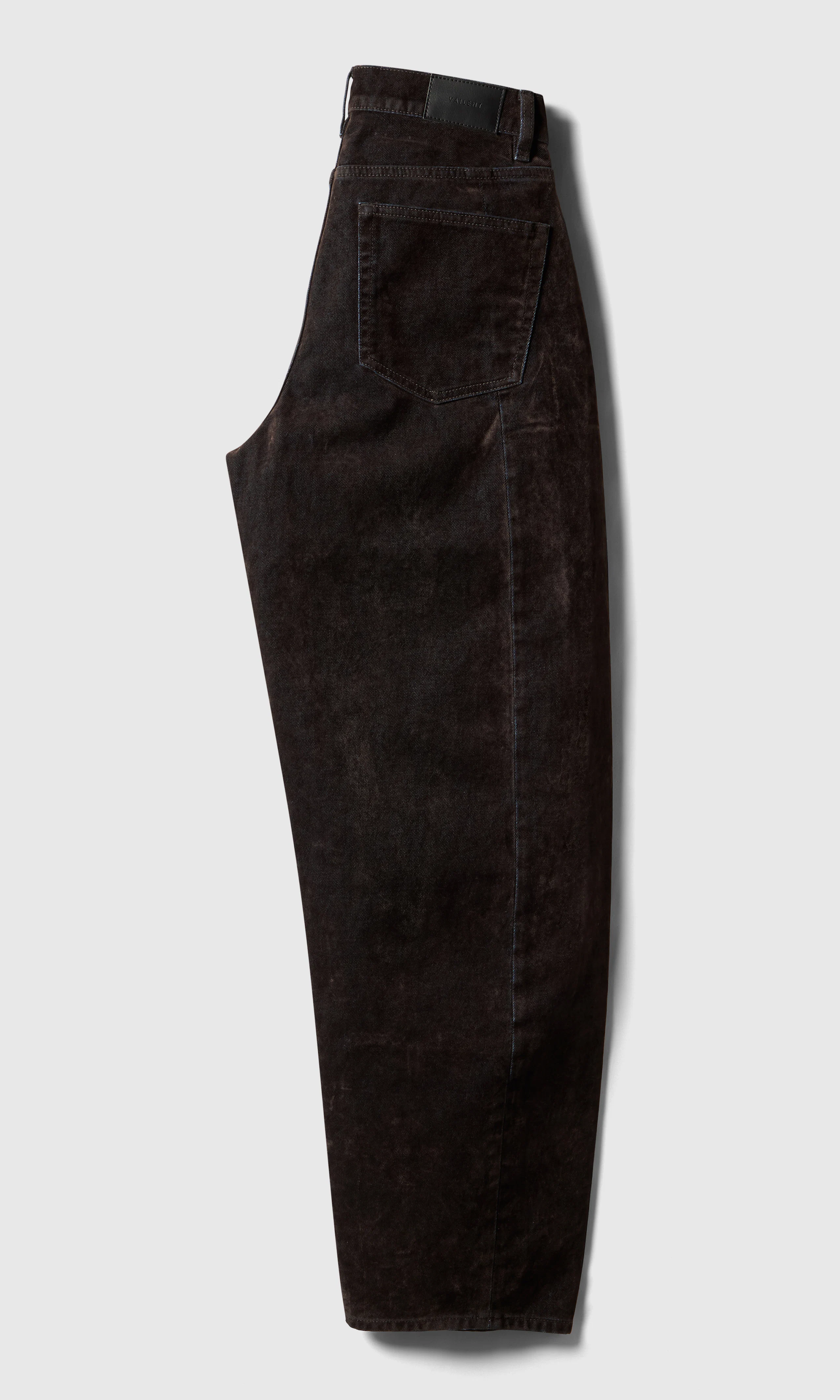 Barrel Flock Jeans. Back. Flat.