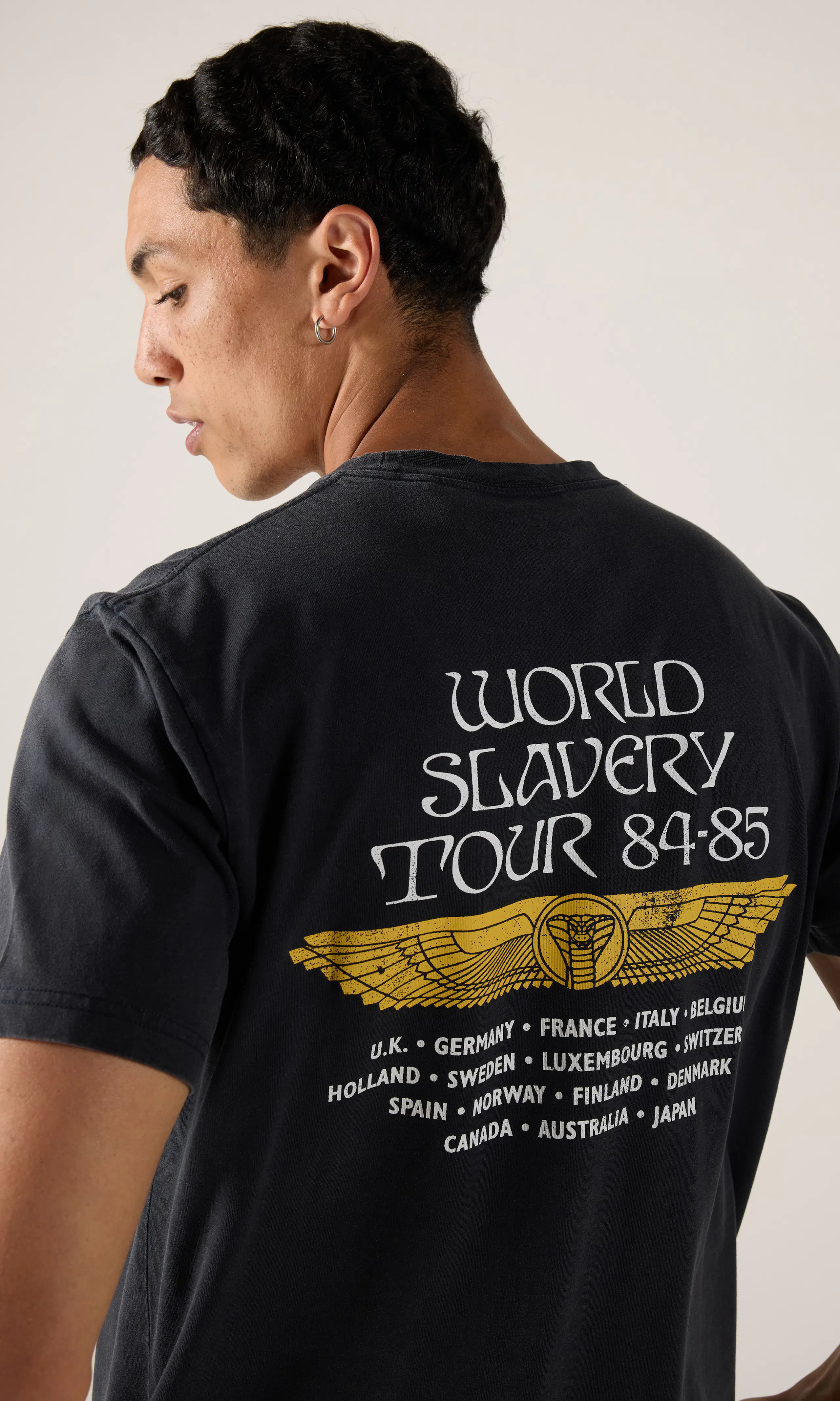 Iron Maiden Powerslave Tour T-Paita. Back. Model.