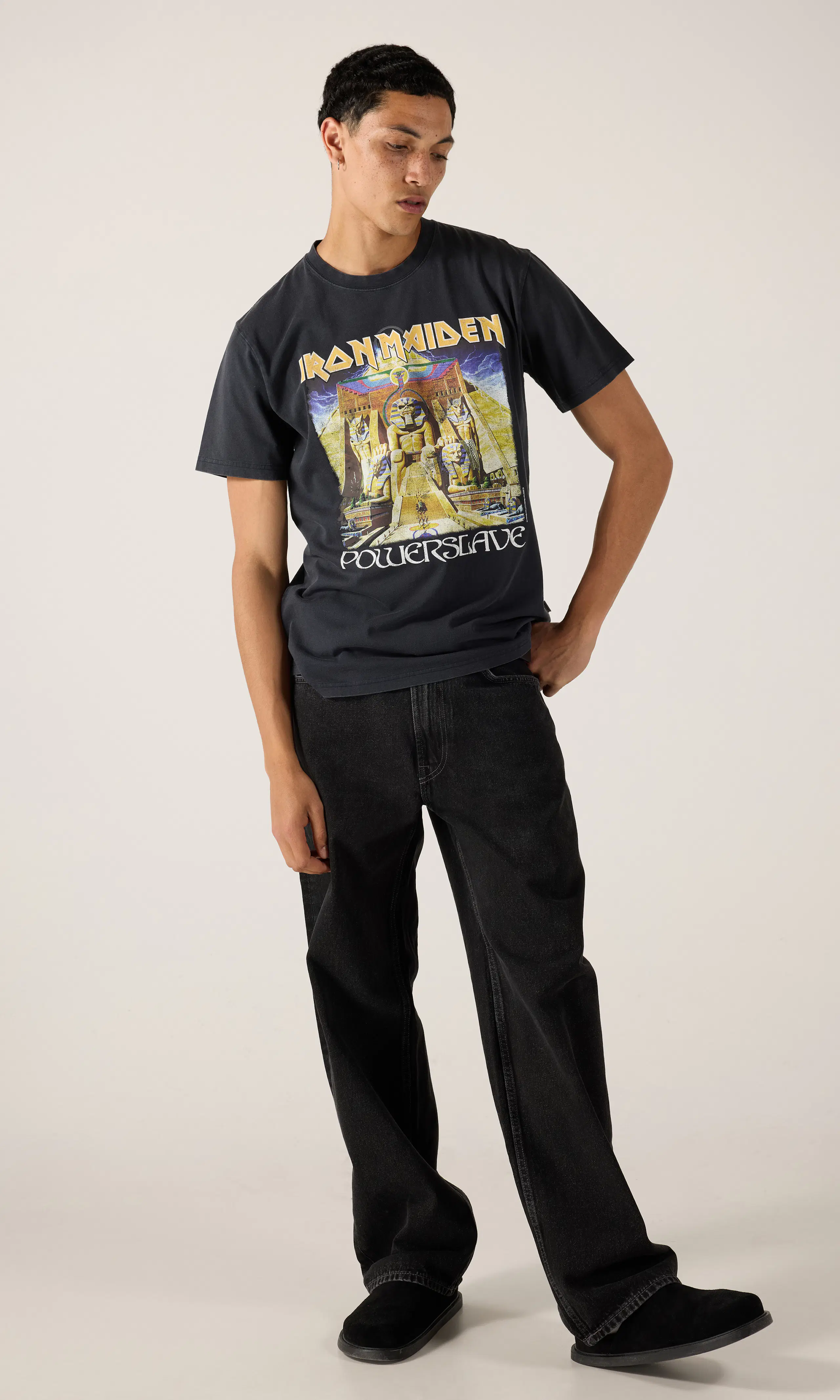 Iron Maiden Powerslave Tour T-Paita. Front 1. Model.