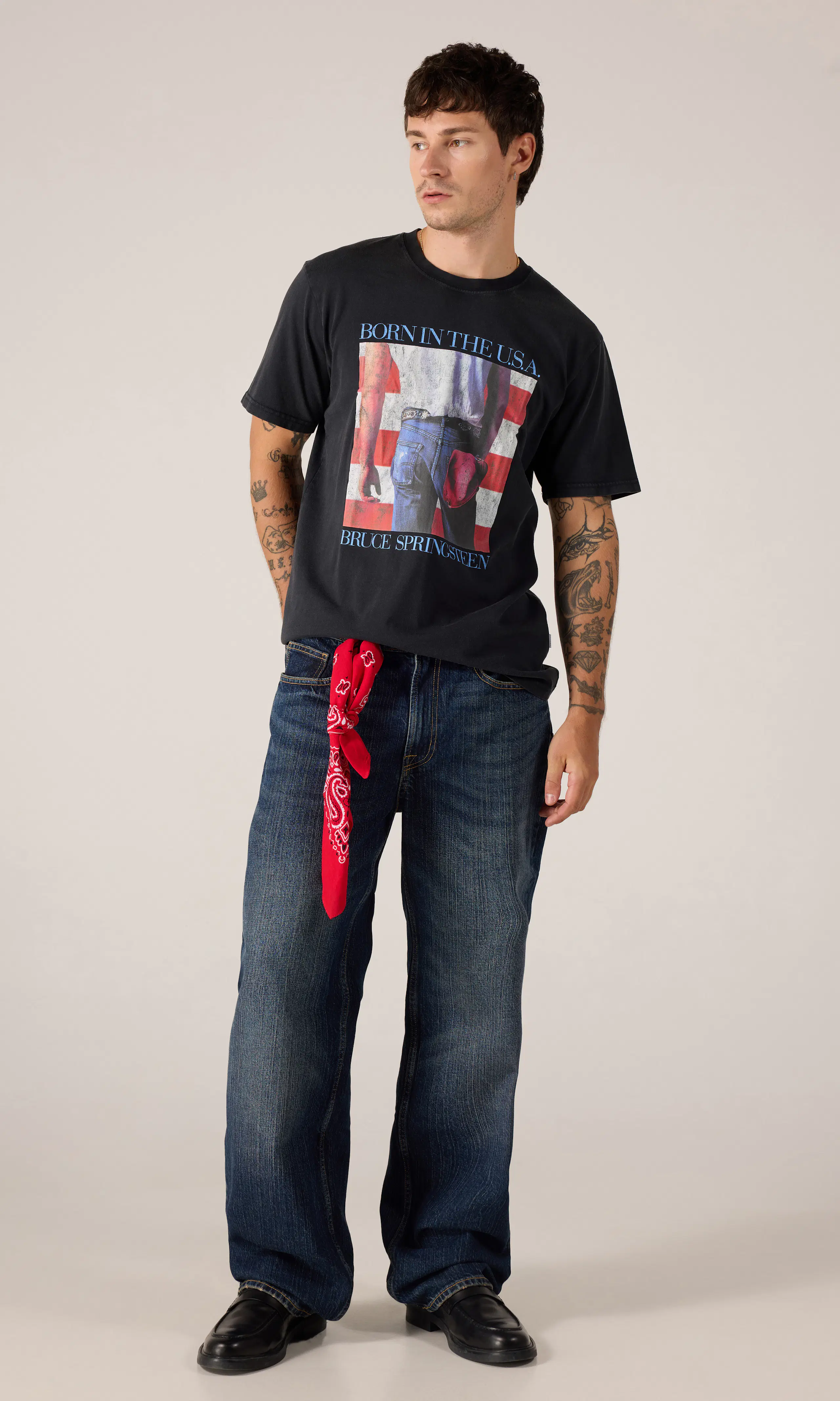 Springsteen Born In The USA T-Skjorte. Front 1. Model.