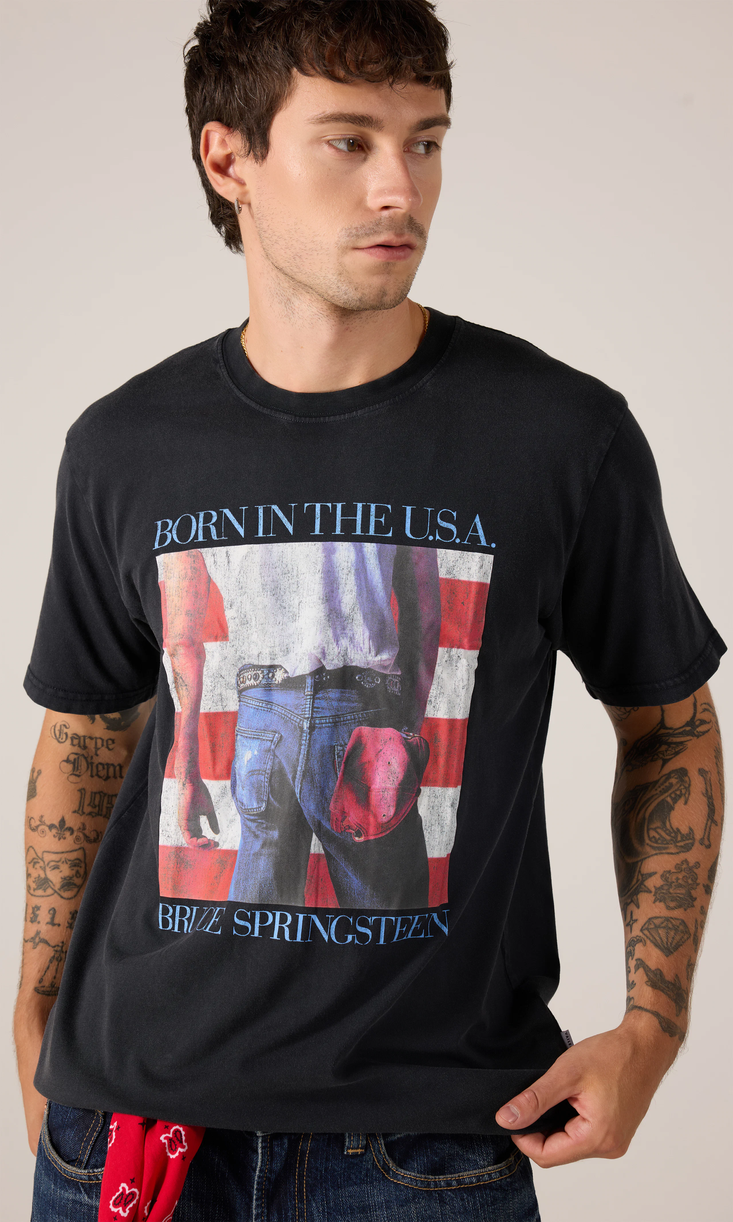 Springsteen Born In The USA T-Skjorte. Front. Model.