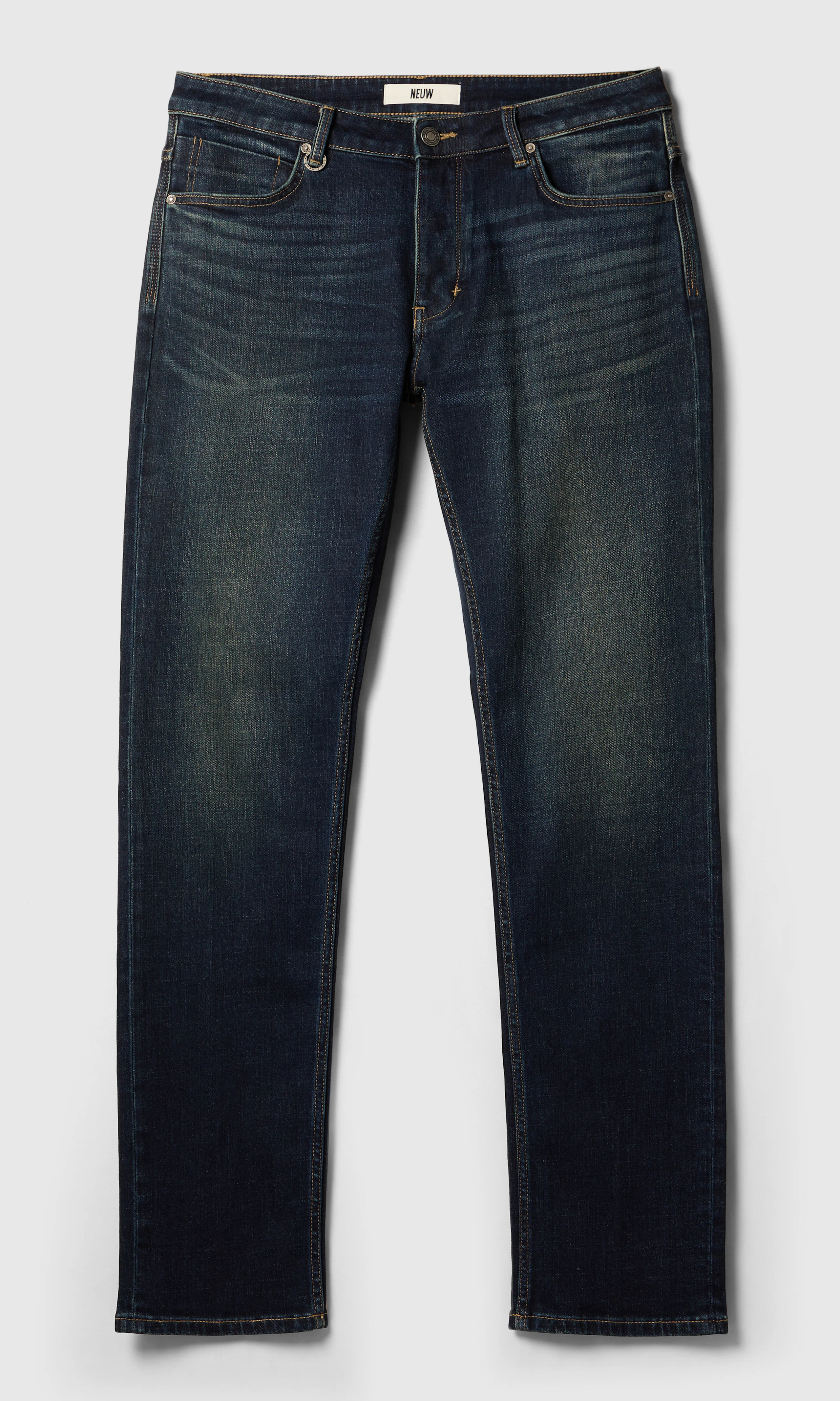 Lou Straight Jeans. Front. Flat.