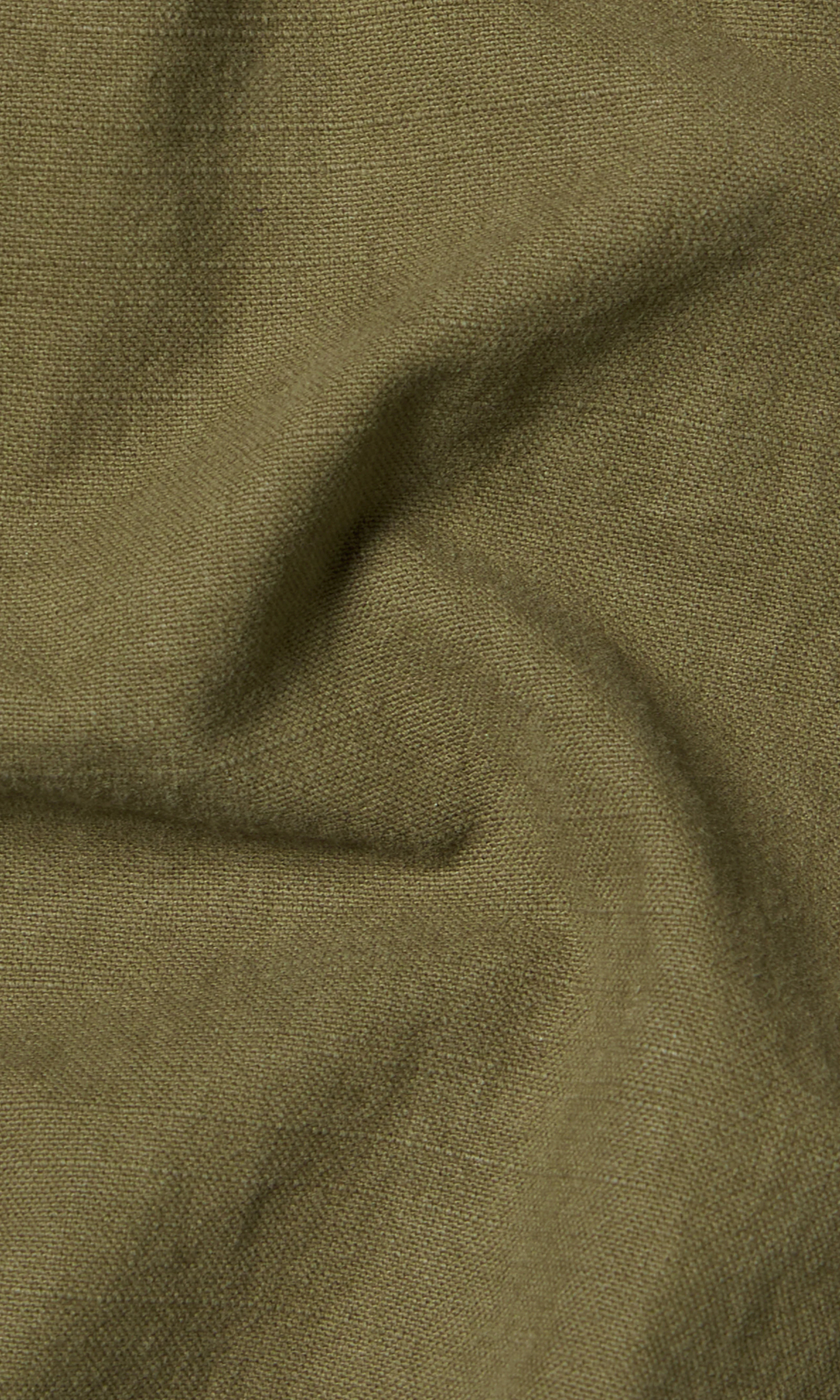 Military Chore Grön Jacka. Detail 2. Flat.