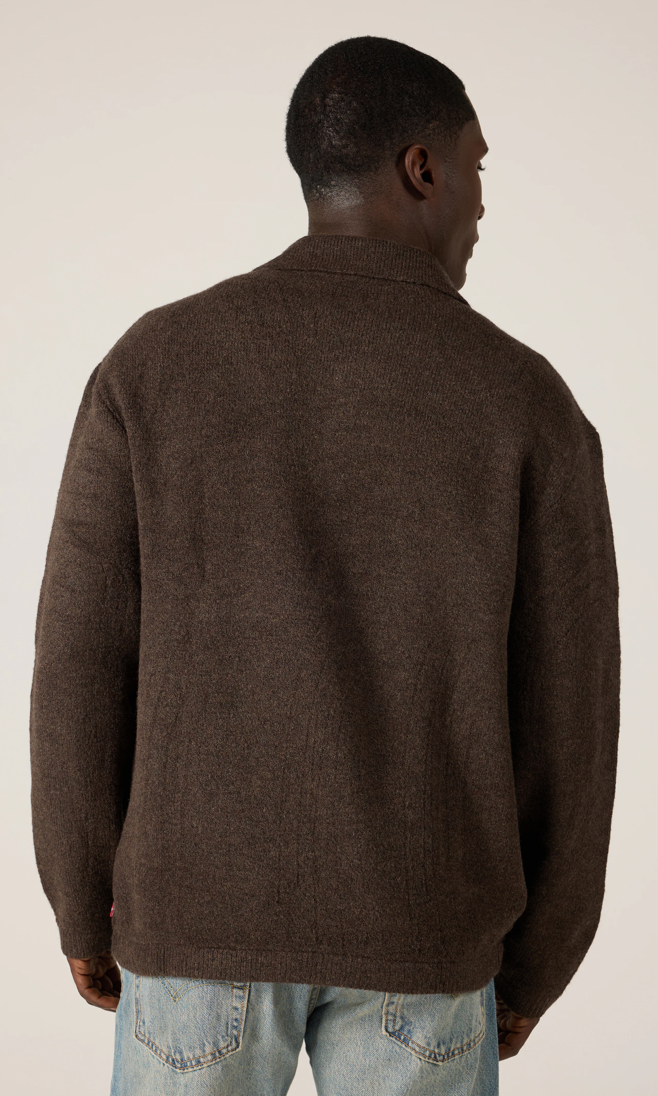 Levi's Boulder Collared Half Zip Tröja. Back. Model.