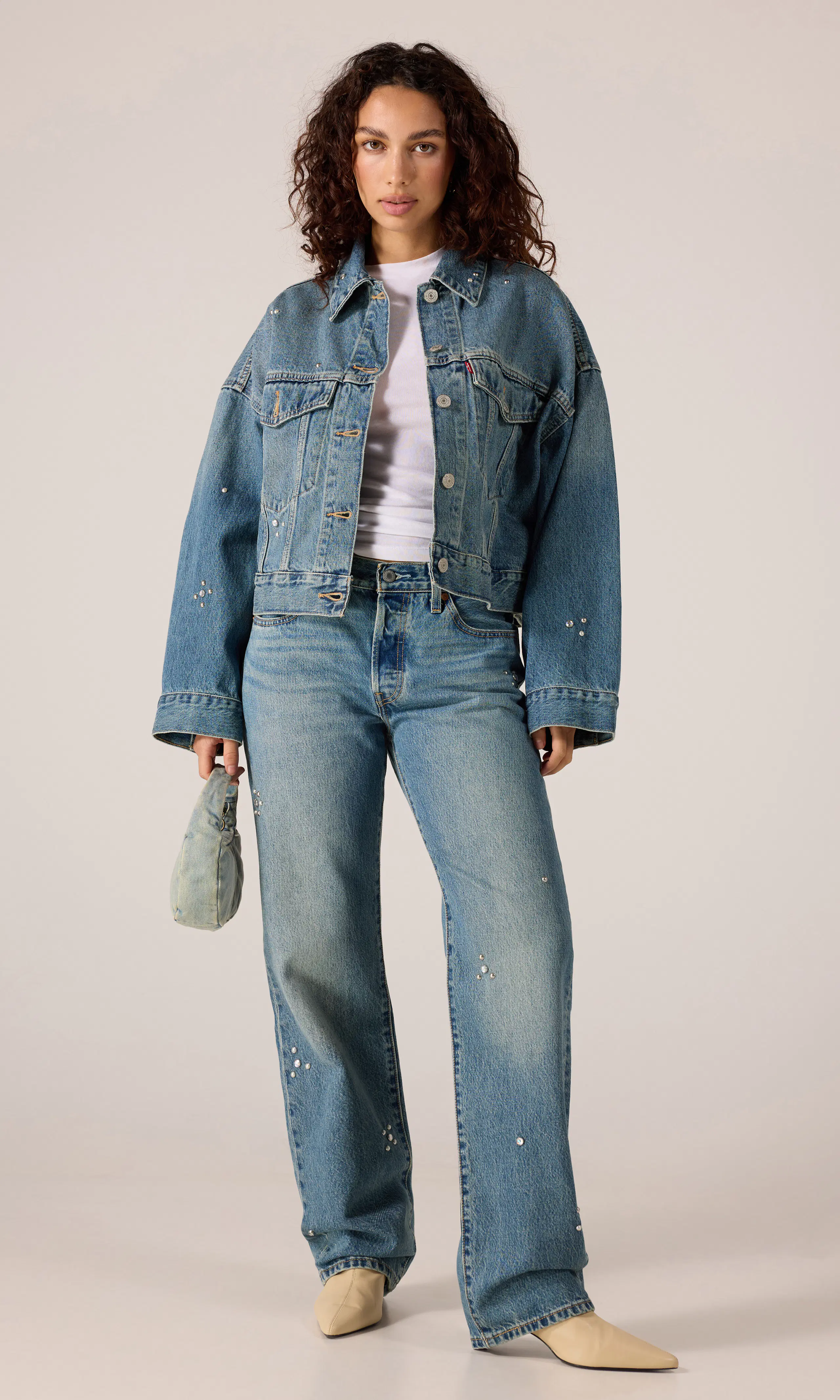 501® '90s Medium Blå Jeans. Front 1. Model.