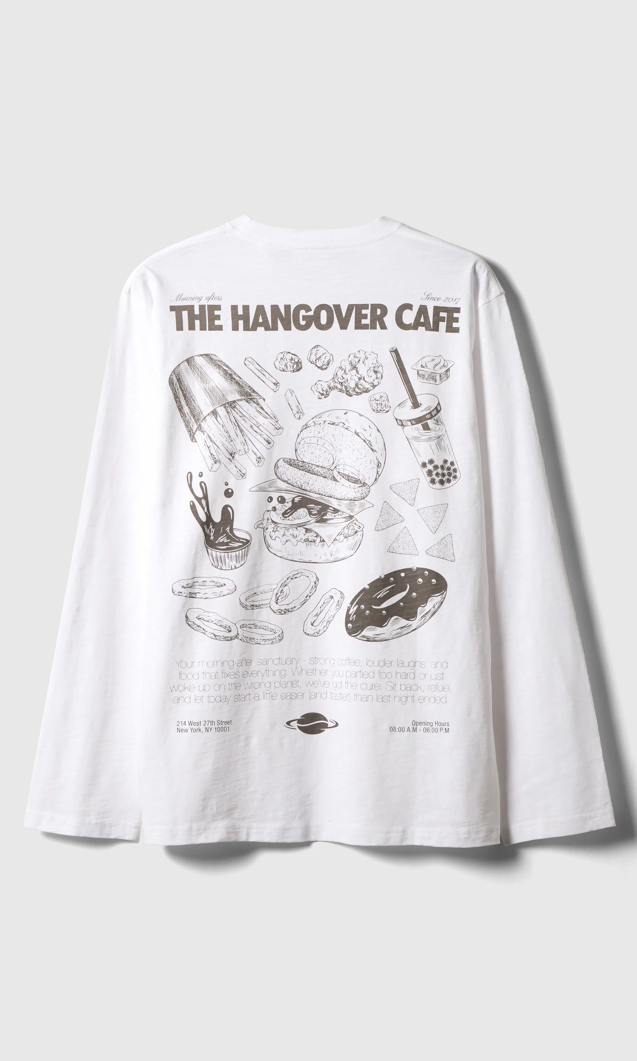 Graphic Slub Long Sleeve Tröja. Back. Flat.