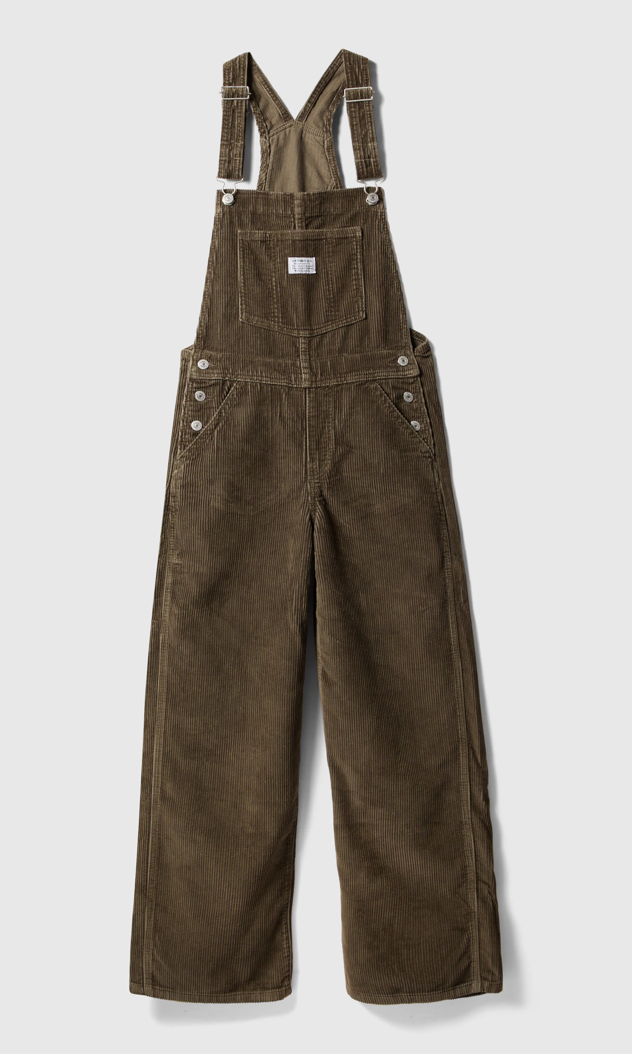 Baggy Overalls Brun Snickarbyxa. Front. Flat.
