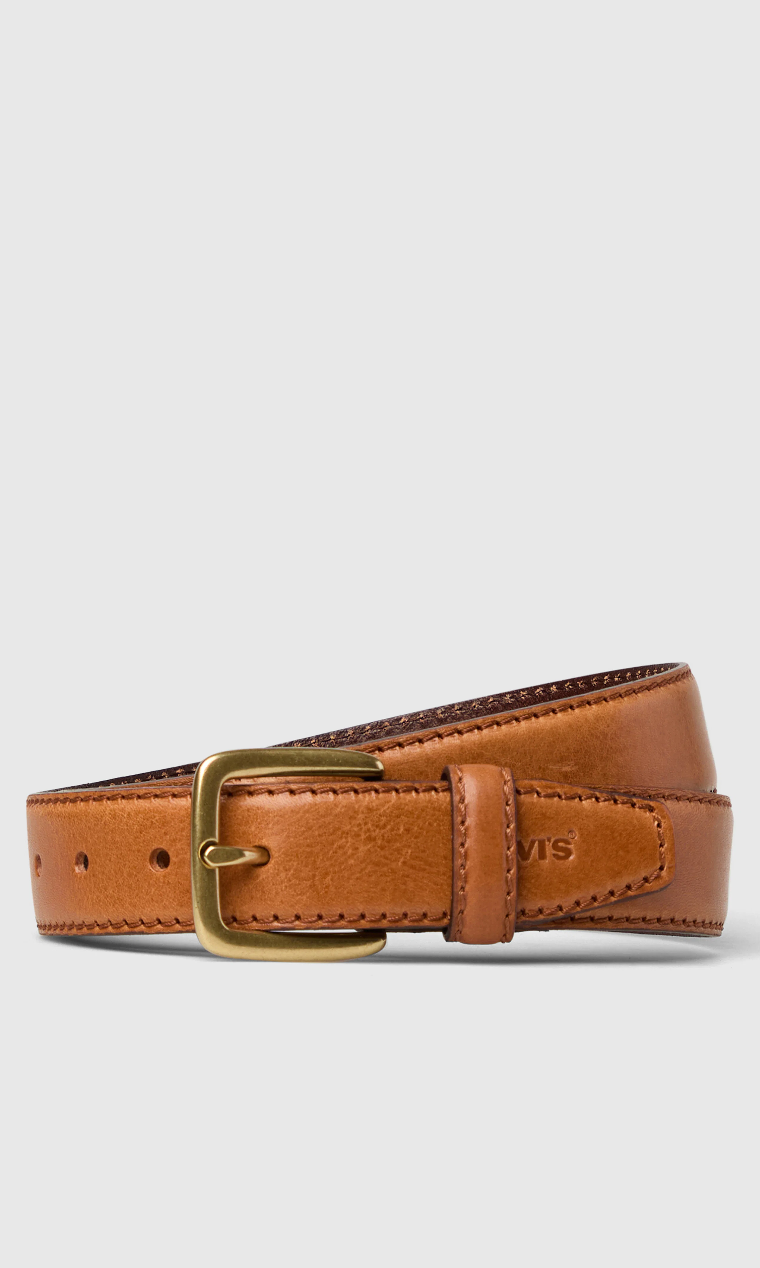 Finn Feather Edge Ruskea Nahkavyö. Front. Flat.