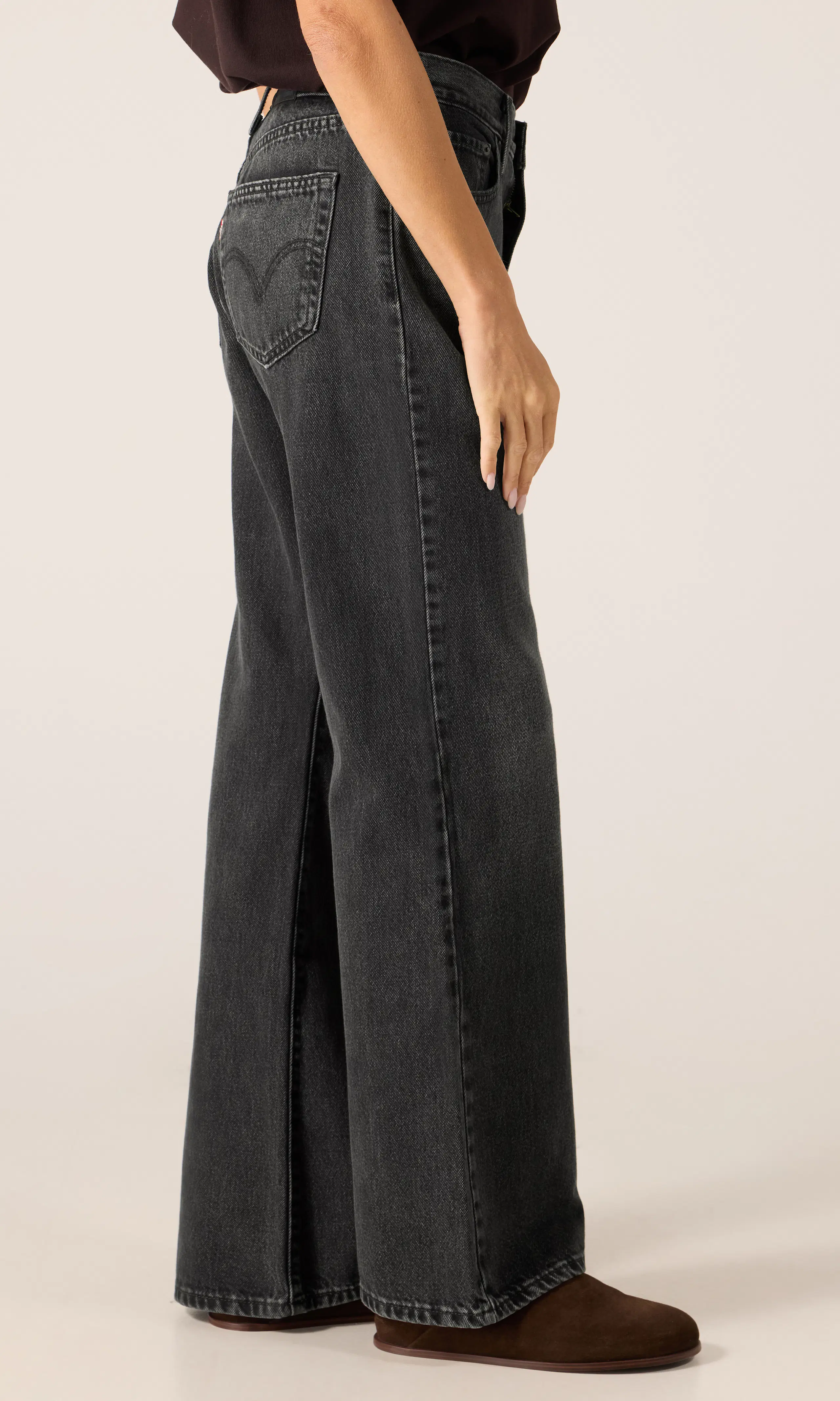 Cinch Flare Jeans. Front 2. Model.