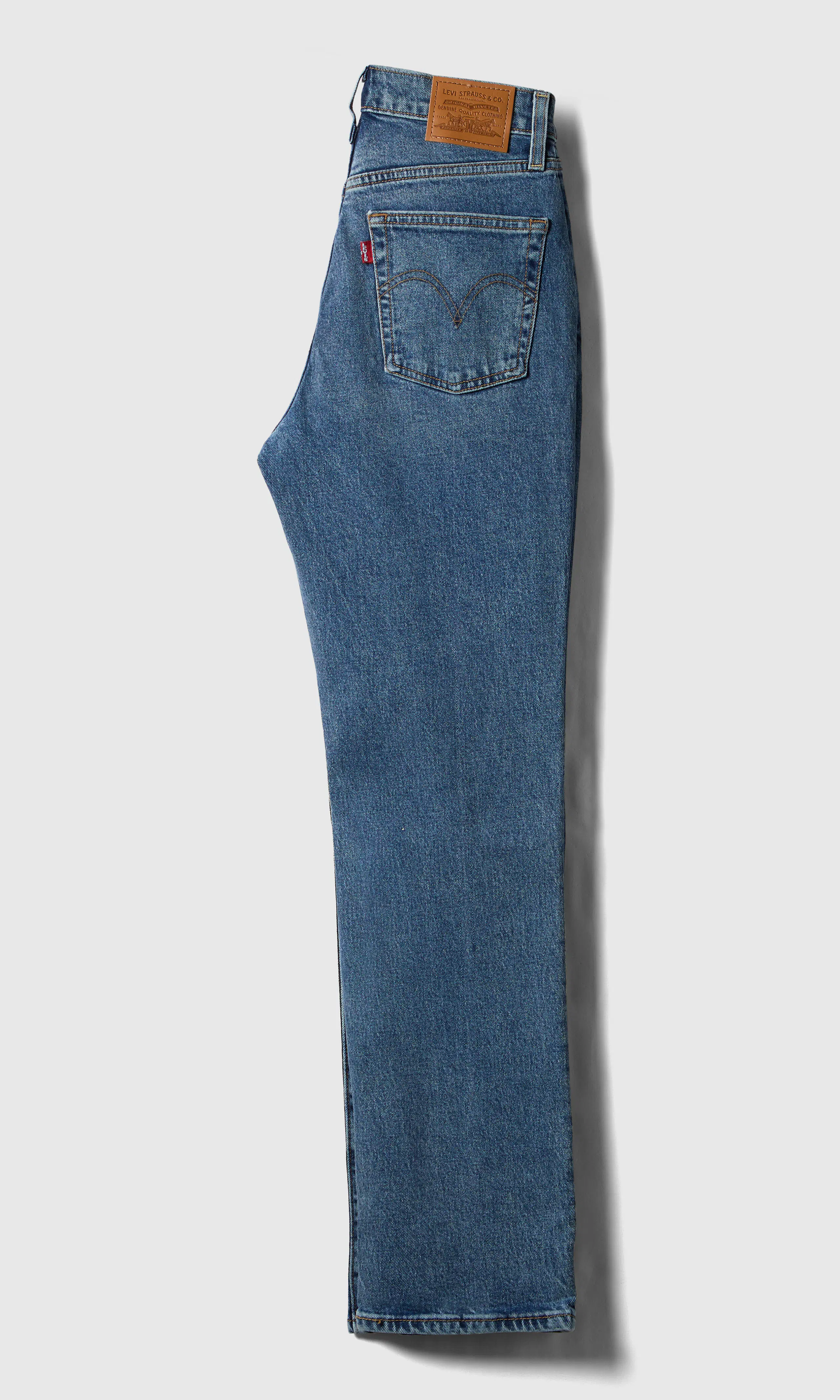 Ribcage Slim Medium Blå Jeans. Back. Flat.