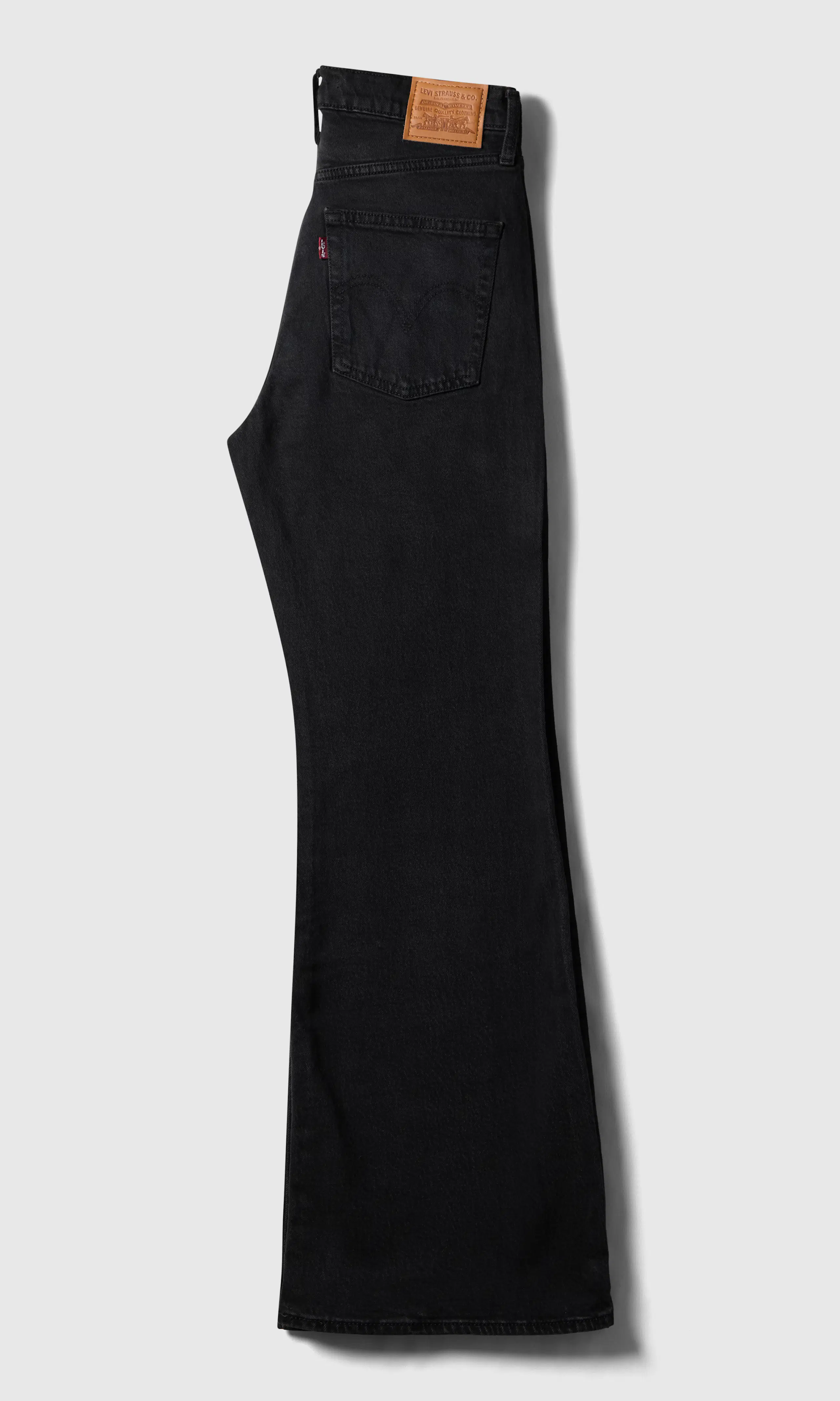 Ribcage Flare Svart Jeans. Back. Flat.