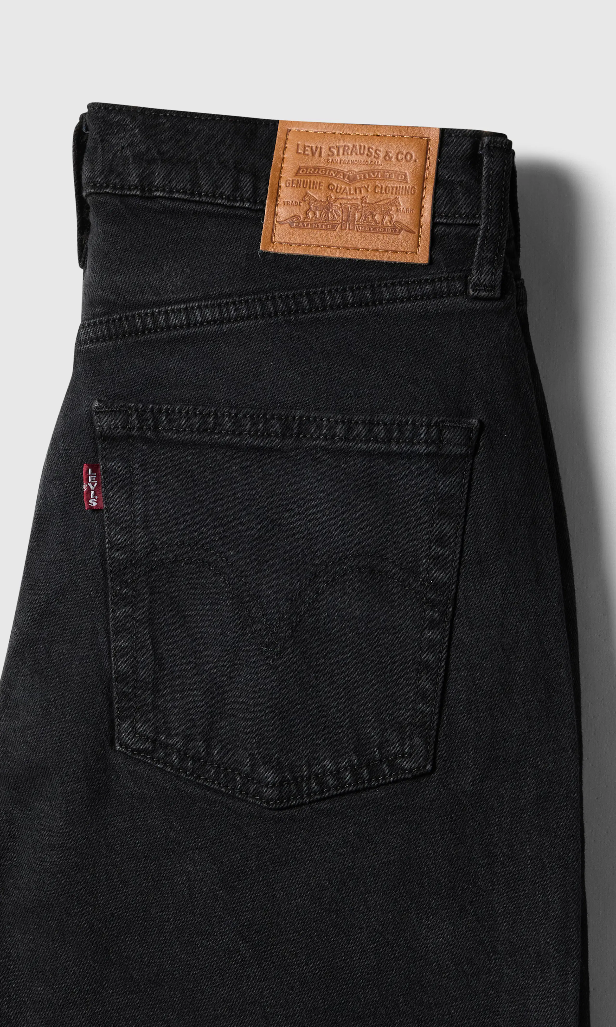 Ribcage Flare Svart Jeans. Detail 1. Flat.