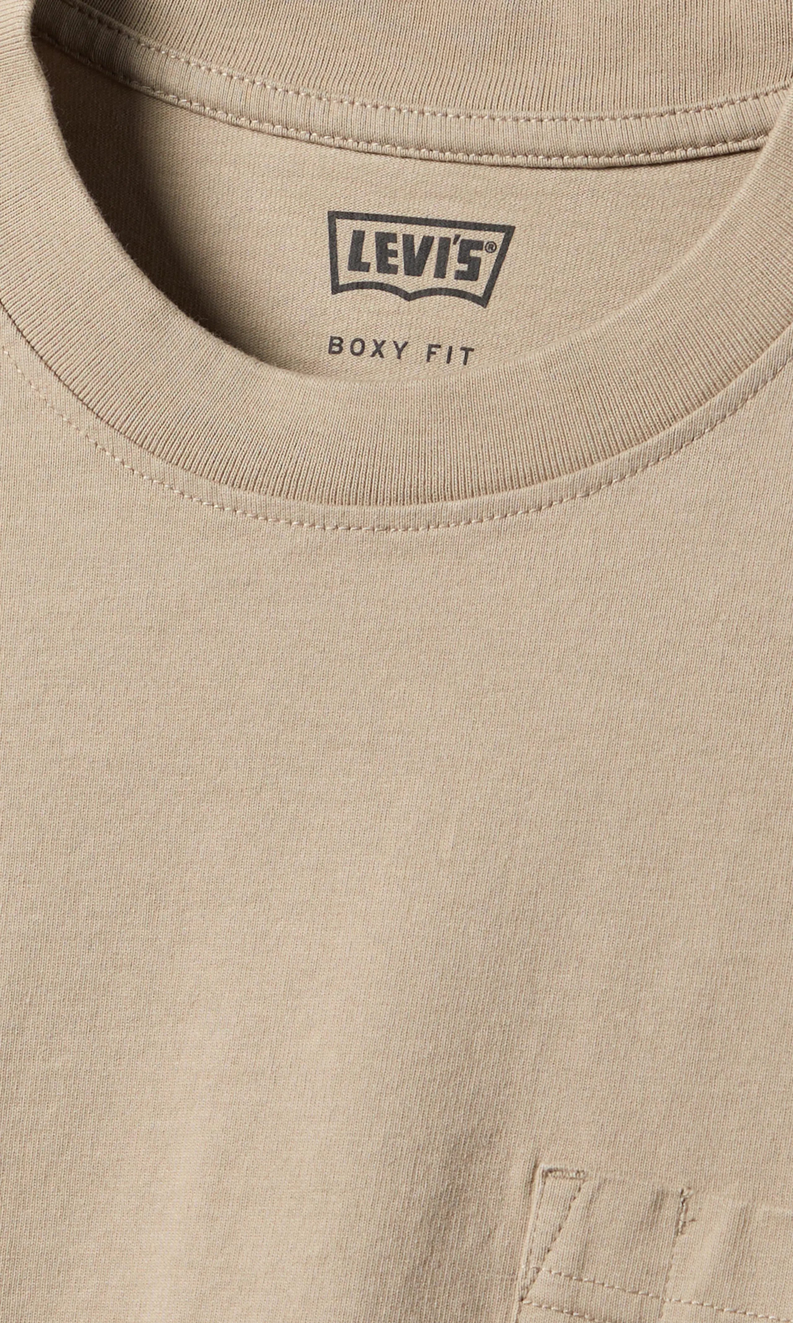 Workwear Tee Beige T-Skjorte. Detail 1. Flat.