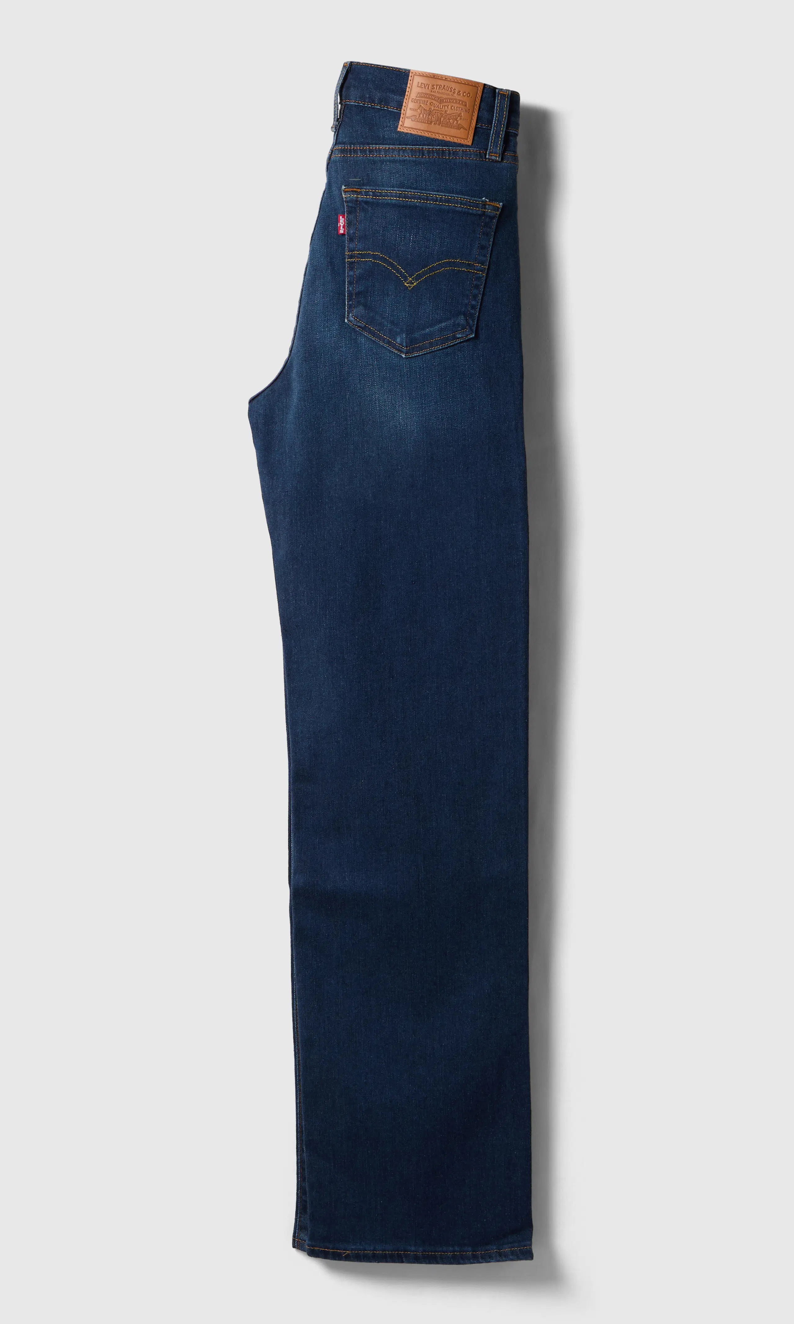 723™ High Rise Straight Mørk Blå Jeans. Back. Flat.