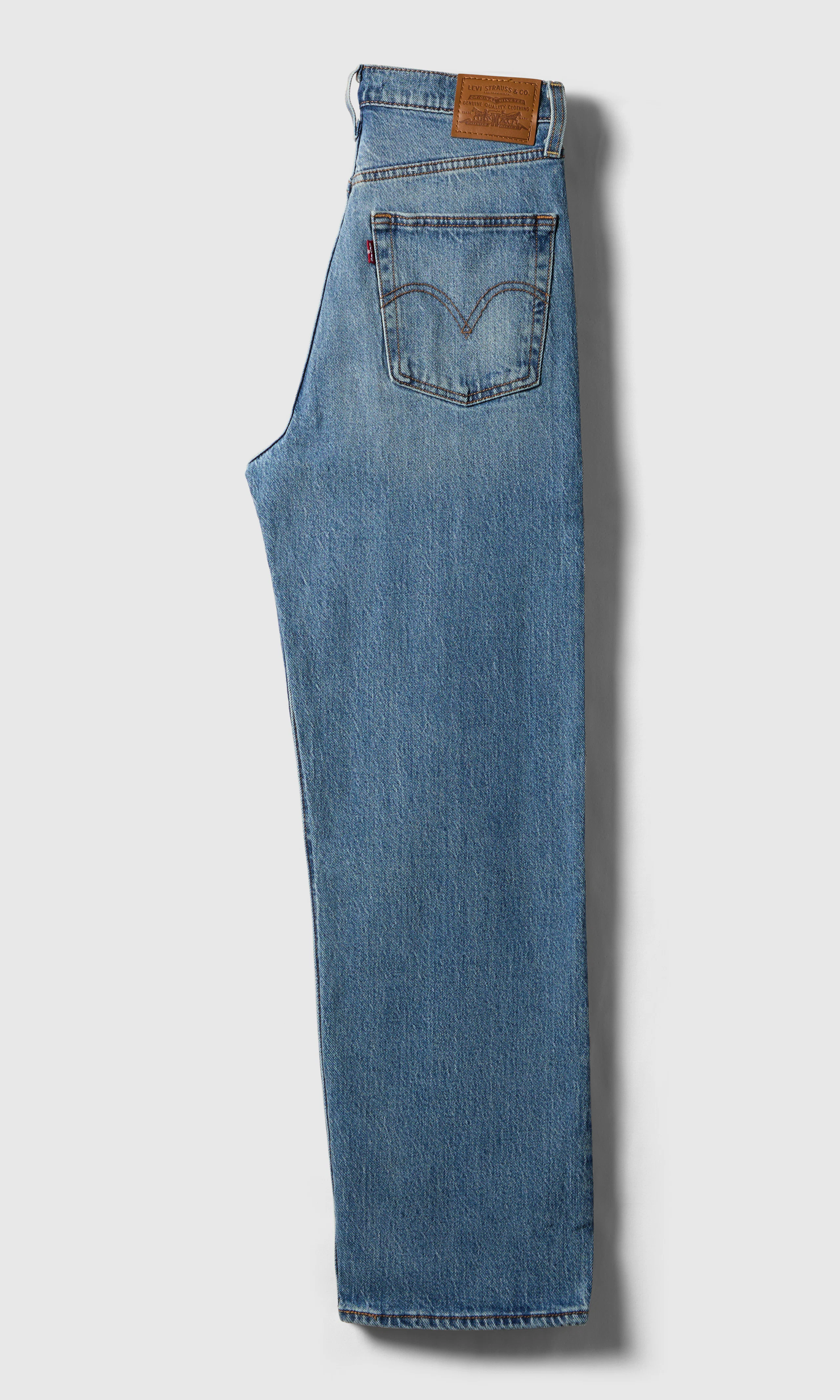 Ribcage Straight Ankle Ljusblå Jeans. Back. Flat.