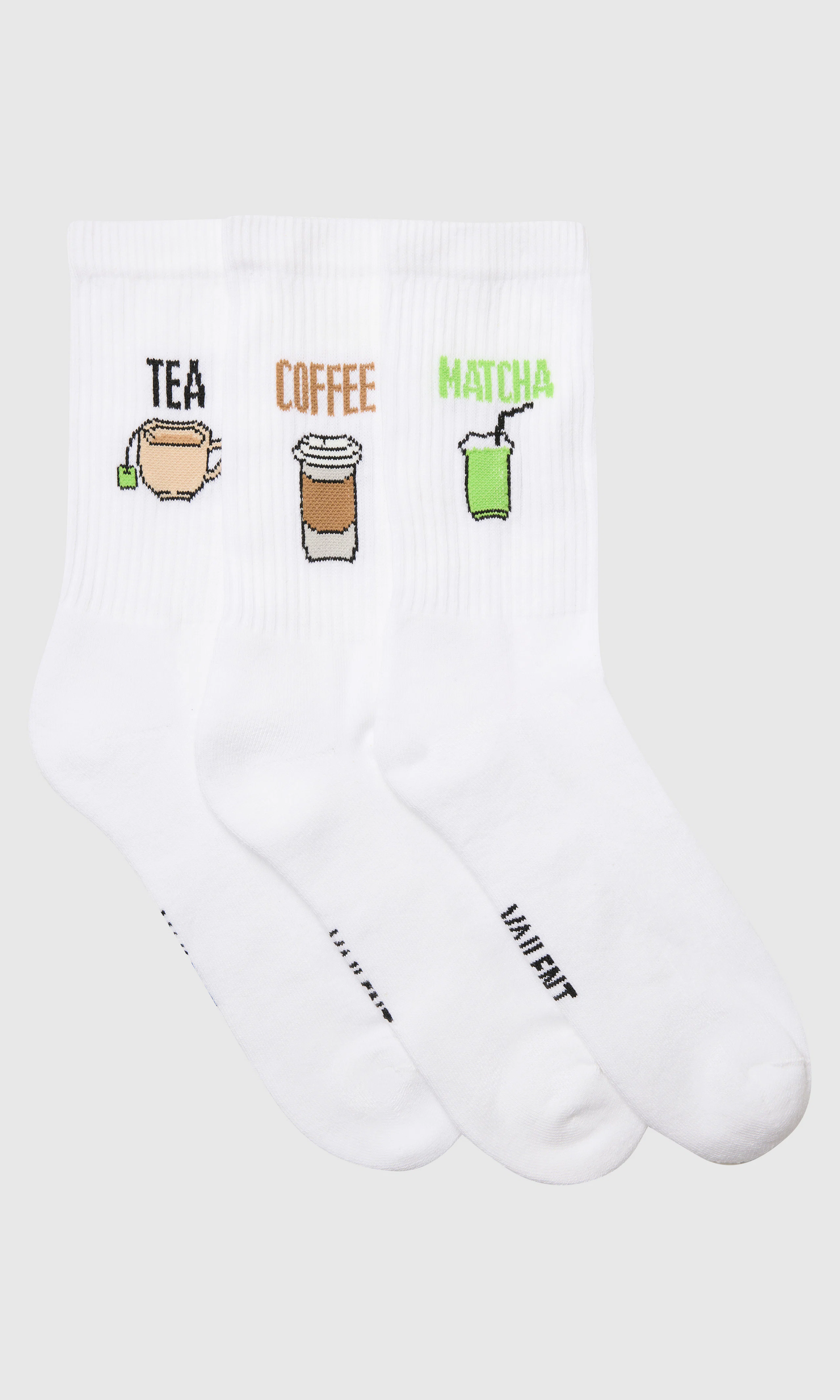 3-Pack Beverage Sokker. Front. Flat.